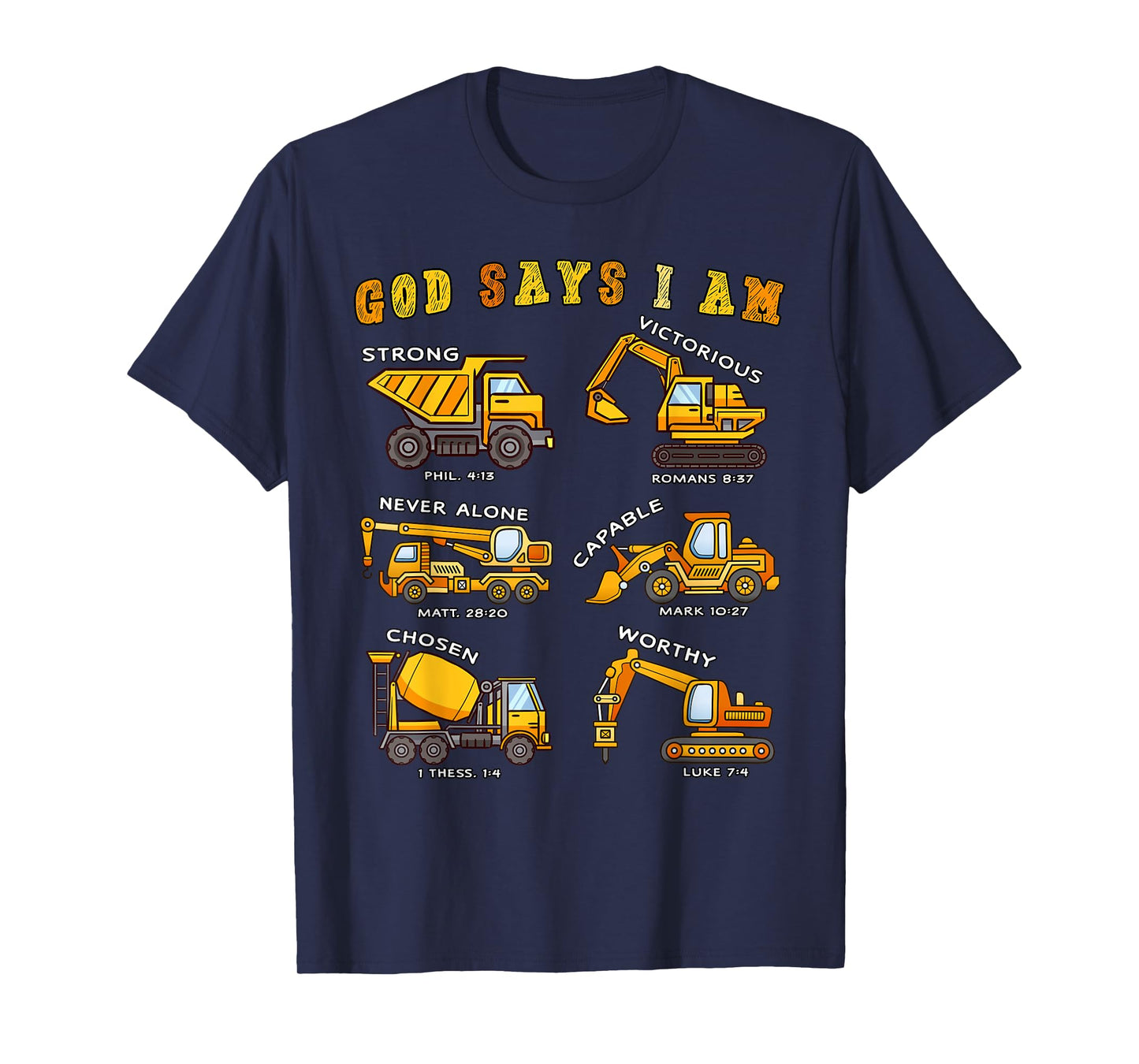 Toddler Kids God Says I Am Construction Bible Verse Truck T-Shirt