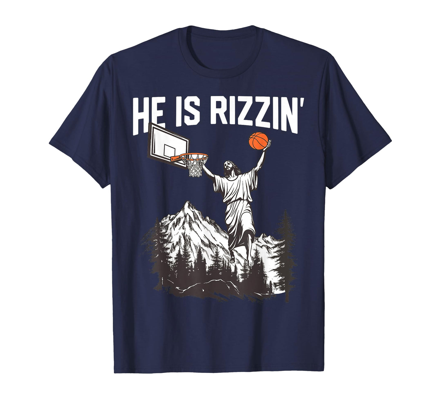 Jesus Basketball Dunk He is Rizzin Christian Easter T-Shirt