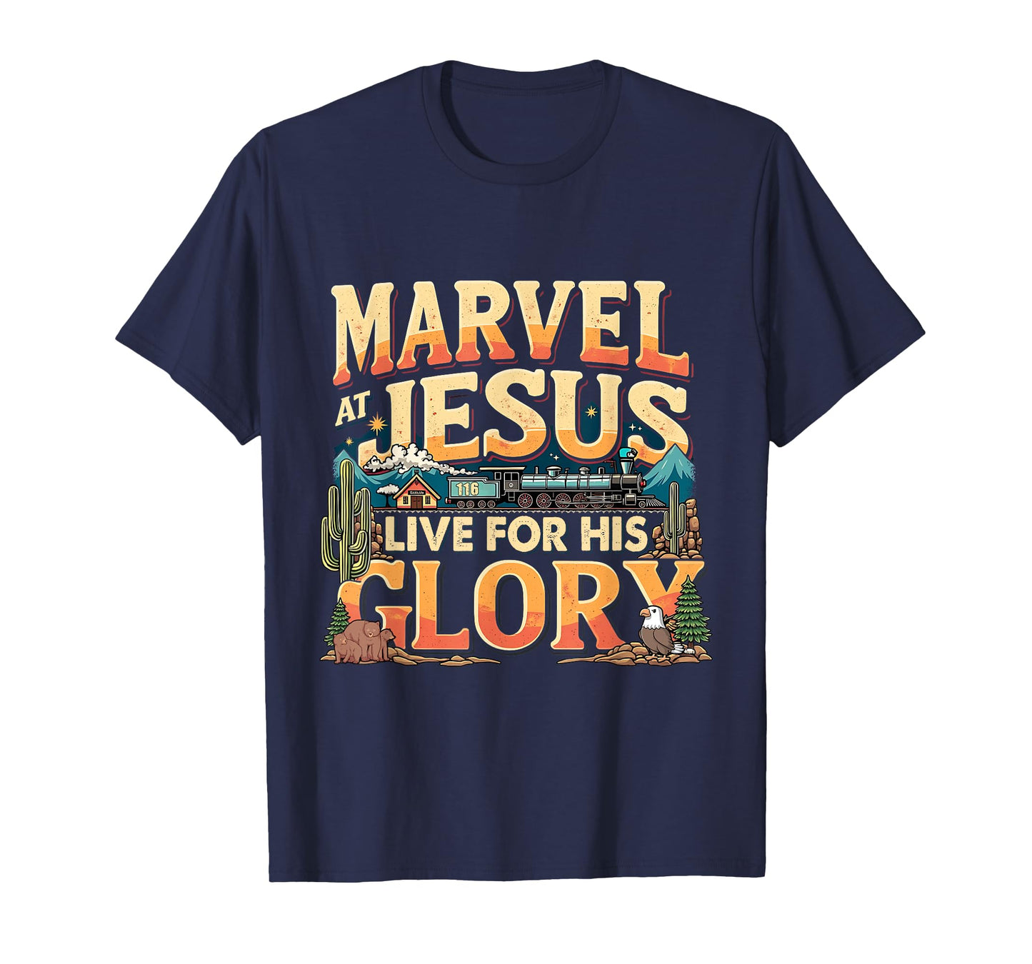 VBS 2025 True North Christian Camp His Glory Junction Train T-Shirt