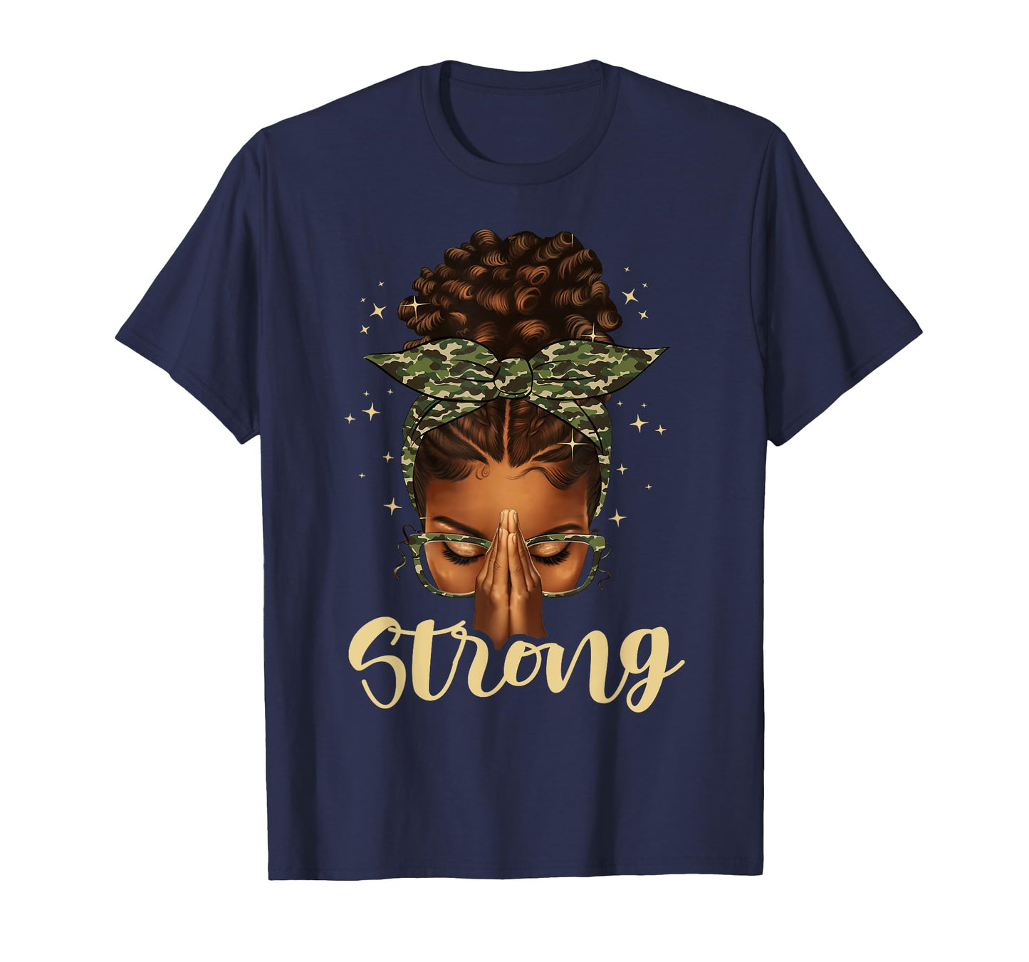 Strong Black Woman Praying Afro African American Christian T-Shirt