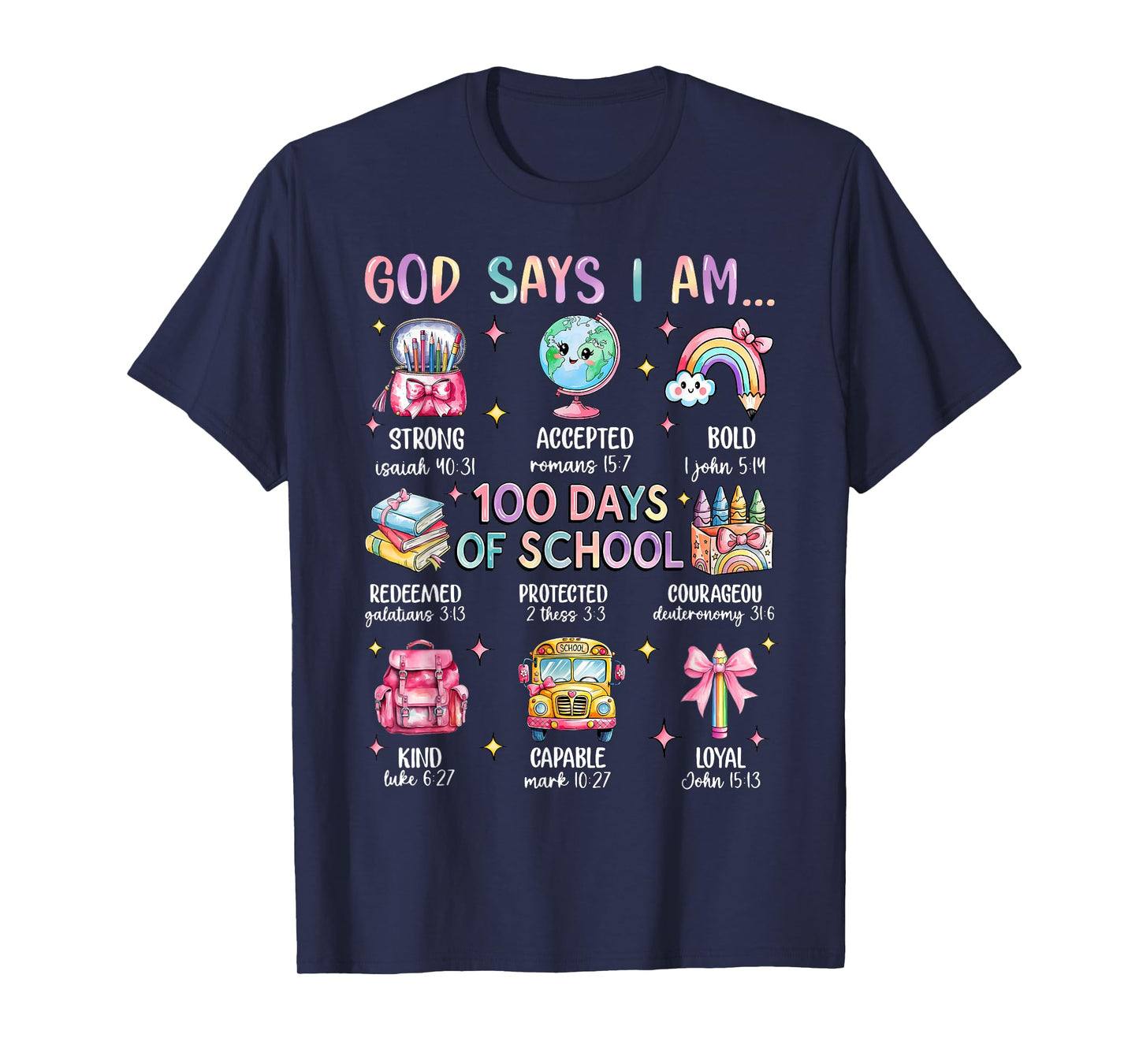 Funny God Says I Am 100 Days Of School Teacher Educator T-Shirt