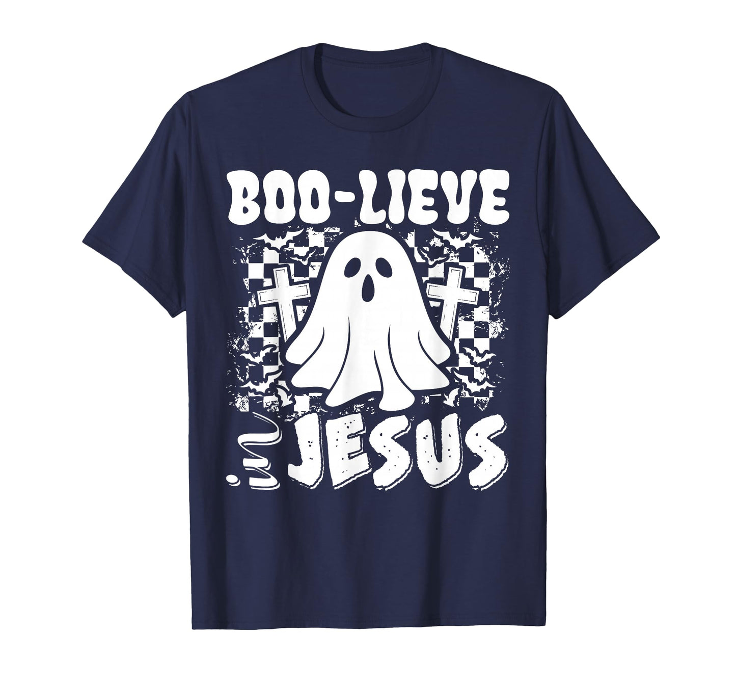 Boo-Lieve in Jesus Christian Halloween Ghost Boo Funny T-Shirt