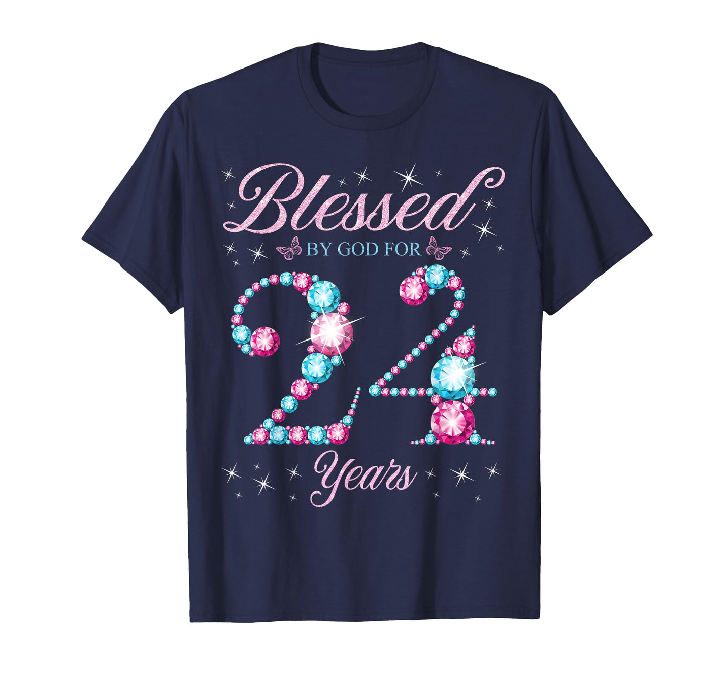 Blessed By God For 24 Years Old 24th Birthday Woman Queen T-Shirt