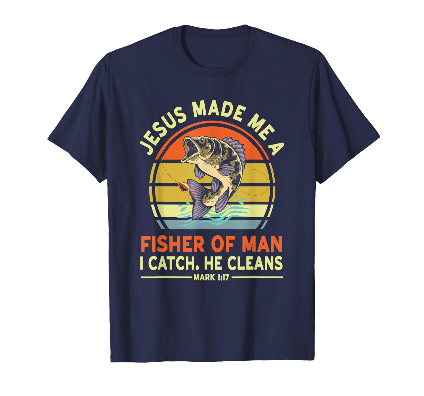 Vintage Jesus Made Me a Fisherman, Retro God Fishing T-Shirt