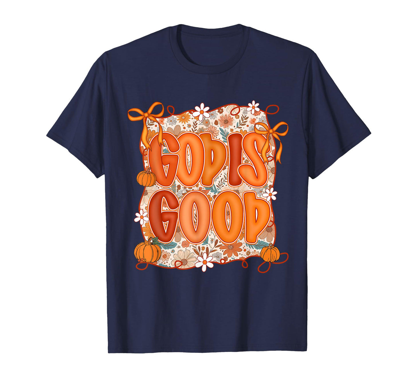 God is Good Retro Pumpkin Thanksgiving Autumn Fall Women T-Shirt
