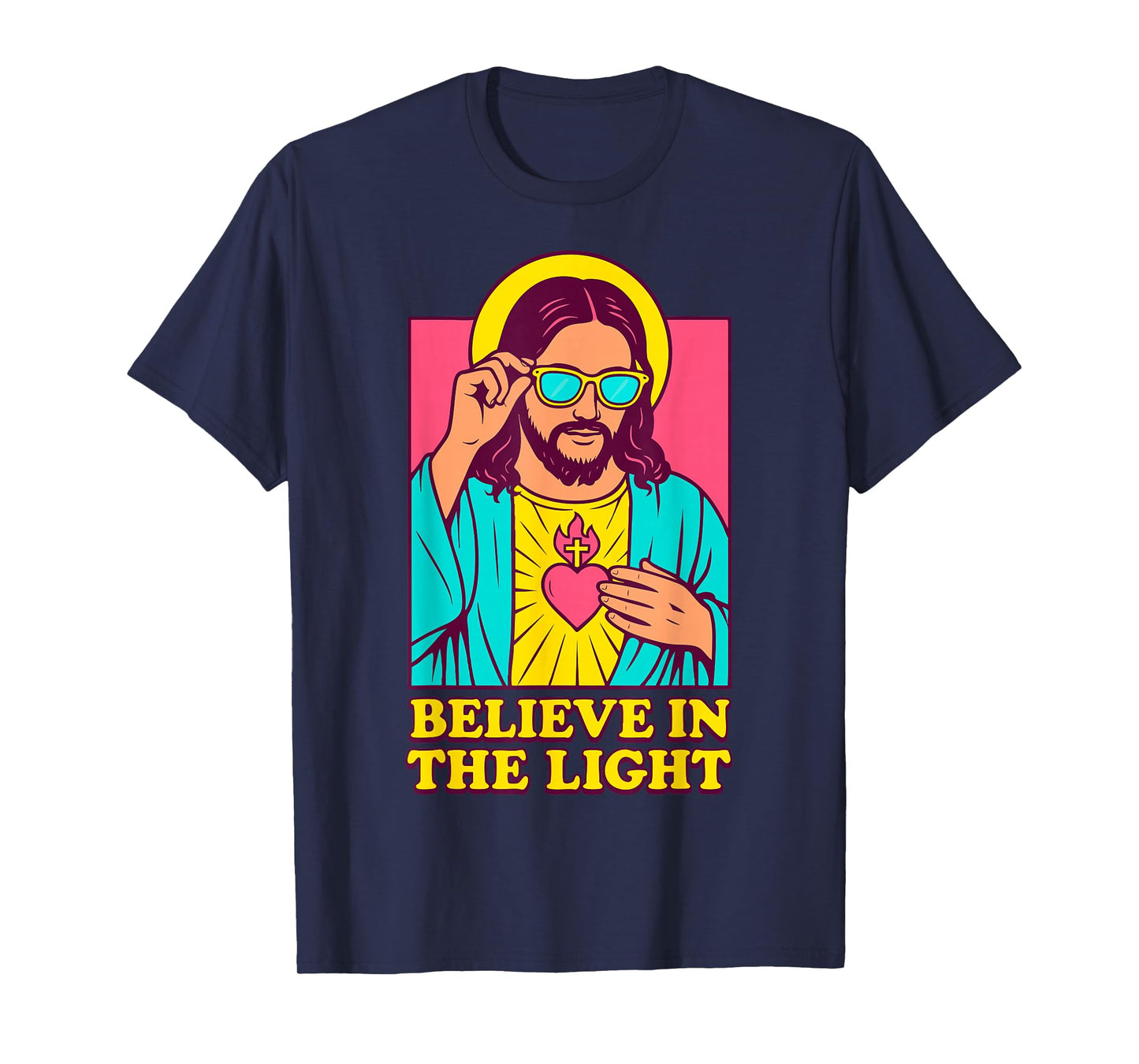 Christian Jesus Believe in The Light Anime Retro Pop Art T-Shirt