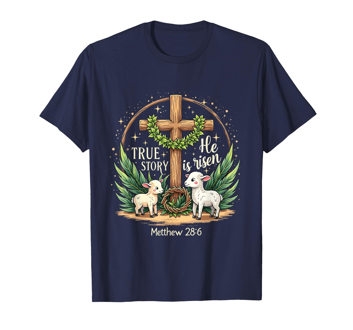 He Is Risen True Story Easter Coquette Vintage Christian T-Shirt