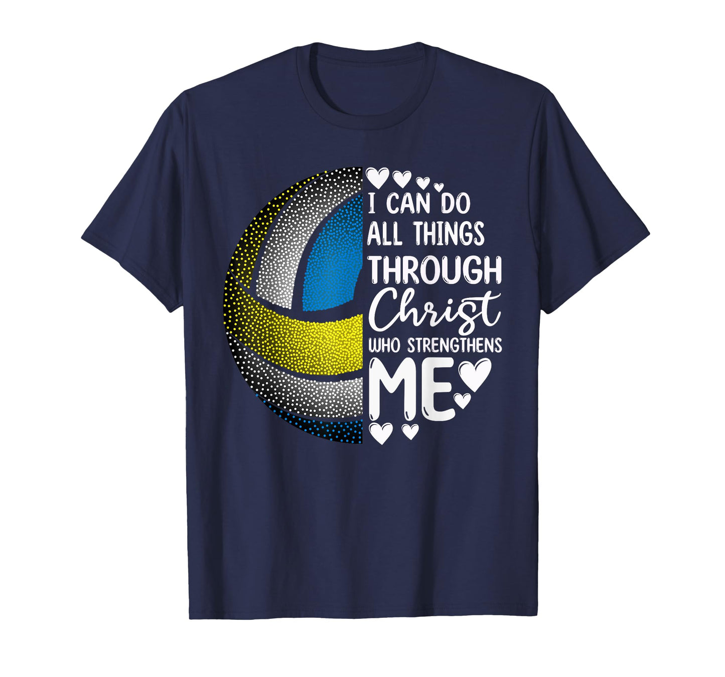 Volleyball Girl Women Boy Men Funny Volleyball Christ Verse T-Shirt