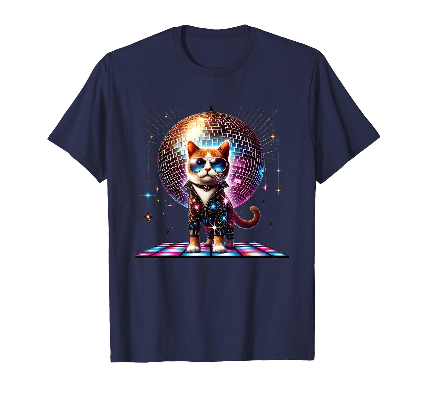 Dancing Cat Disco Ball Kitten Kitty Lover Funny Party Animal Men Women Kids T-Shirt
