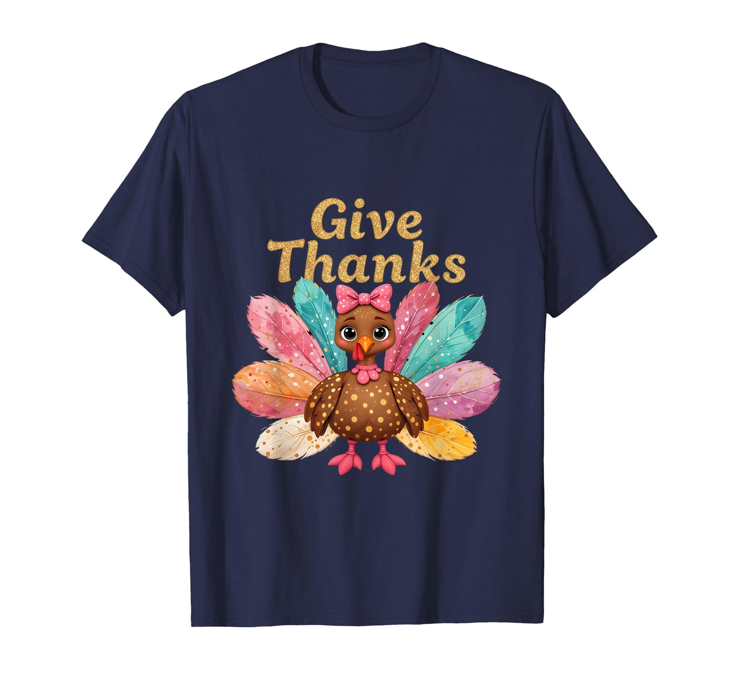 Denim Thankful Turkey Give Thanks Grandma Mama Mom T-Shirt