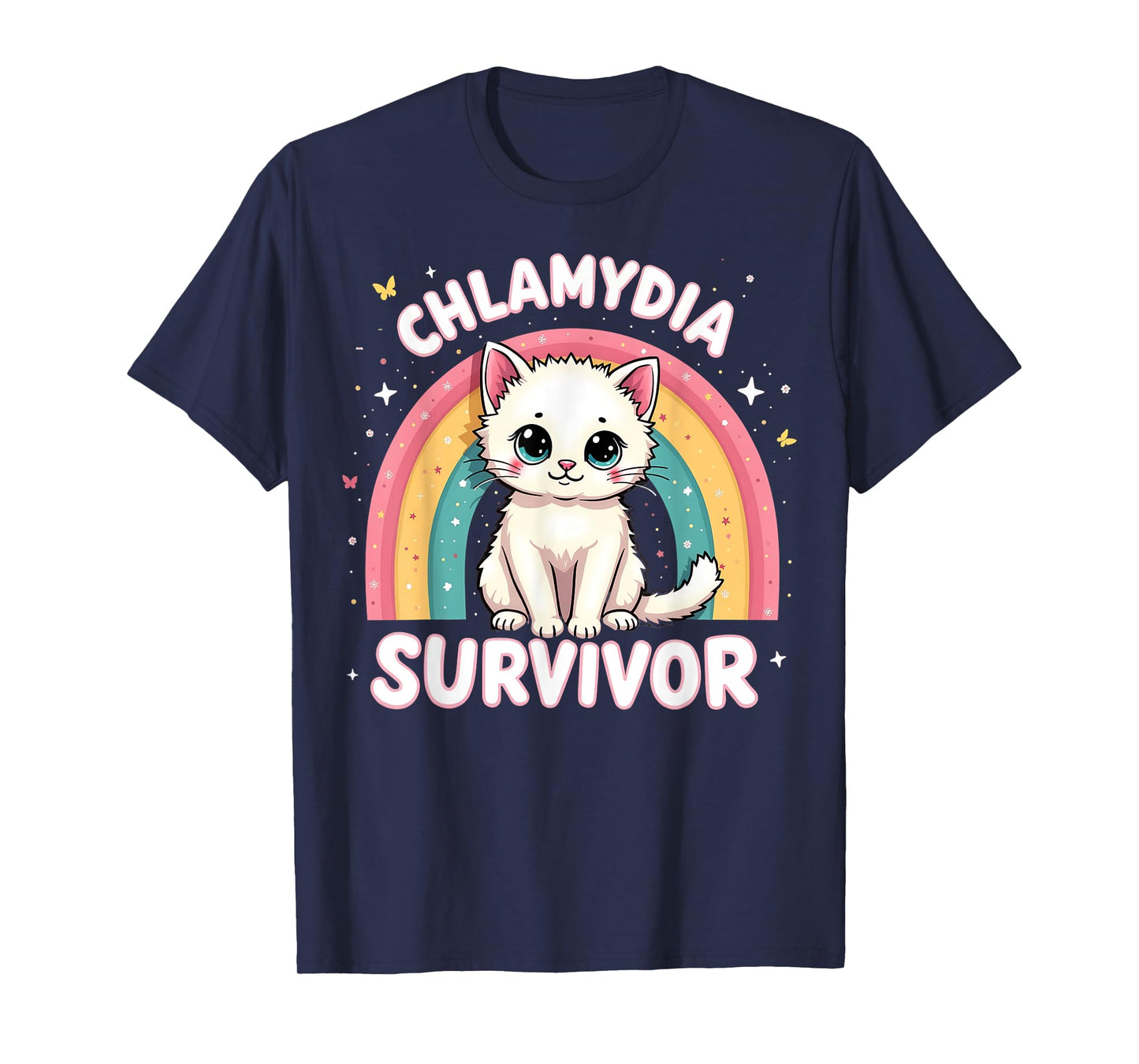 Chlamydia Survivor Cat Funny Adult Humor Inappropriate T-Shirt