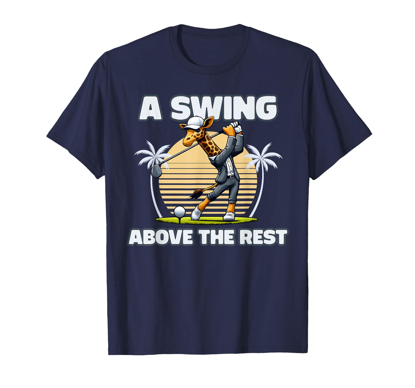 Giraffe Playing Golf Funny Animal Golfer Giraffe Golfing T-Shirt