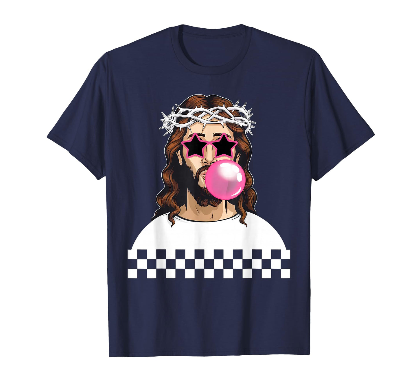 Funny Jesus Blowing Bubblegum & Wearing Sunglass Christian T-Shirt