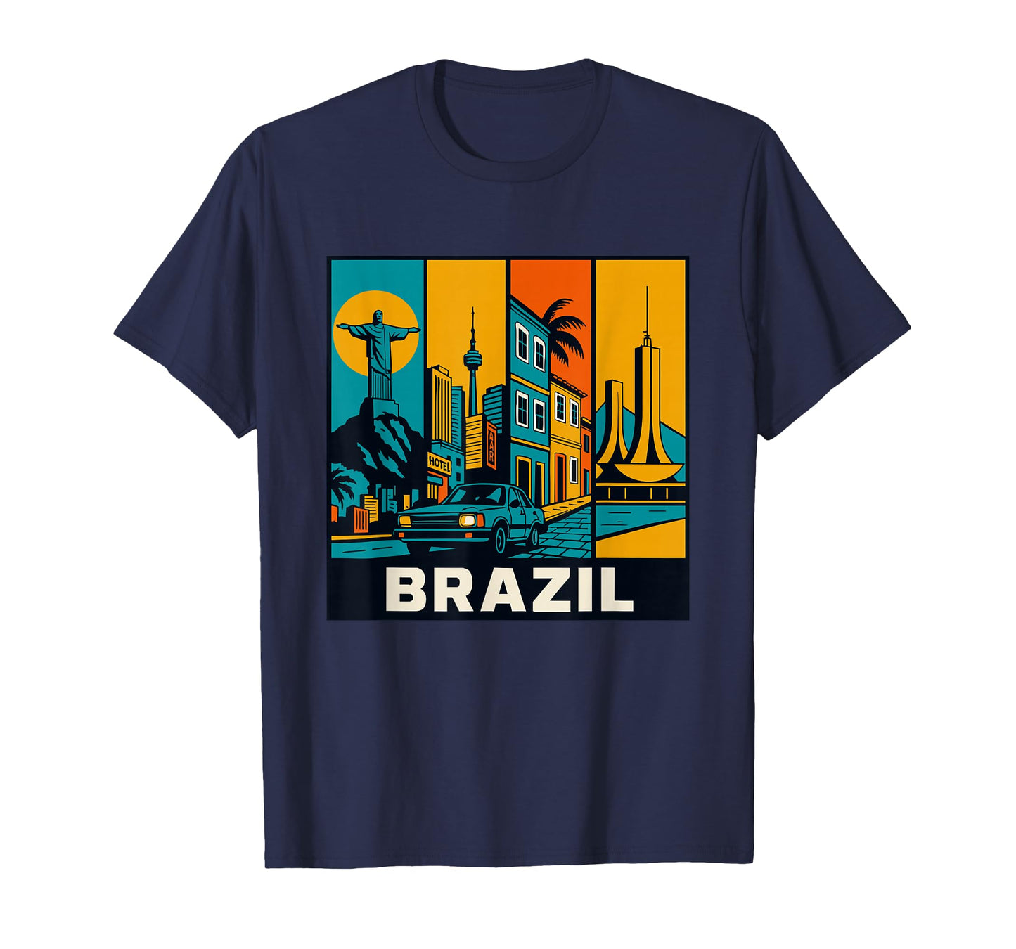 Brazil Retro Game Skyline – Rio São Paulo Salvador Brasília T-Shirt