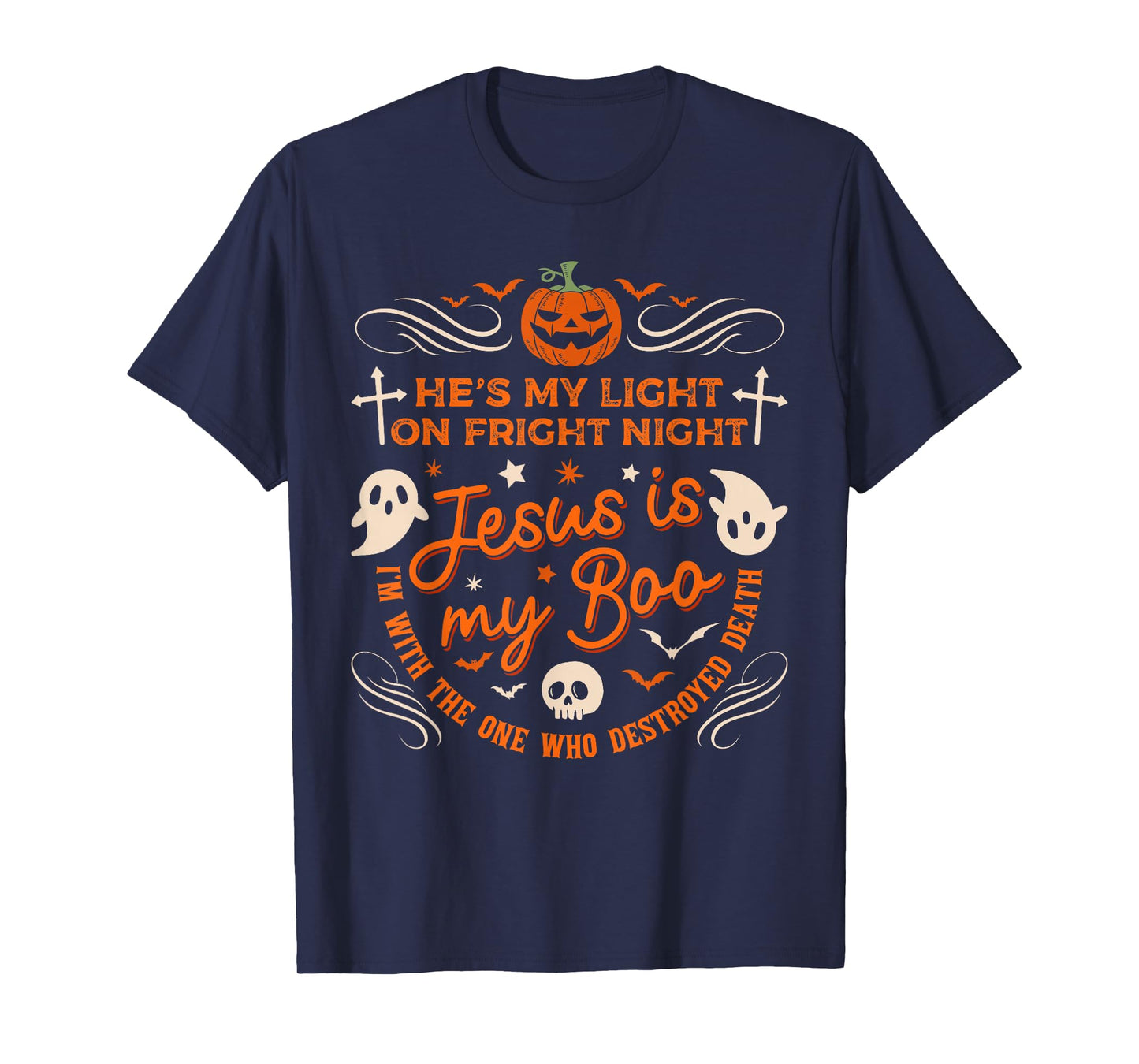 Jesus is My Boo Christian Halloween Ghost Pumpkin Funny T-Shirt