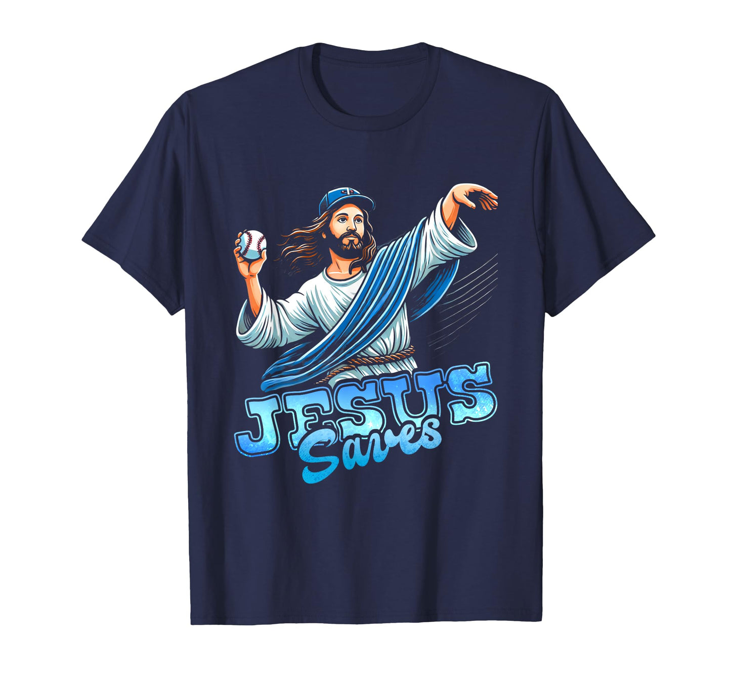 Jesus Save Baseball Sport Player Religious Christian Faith T-Shirt