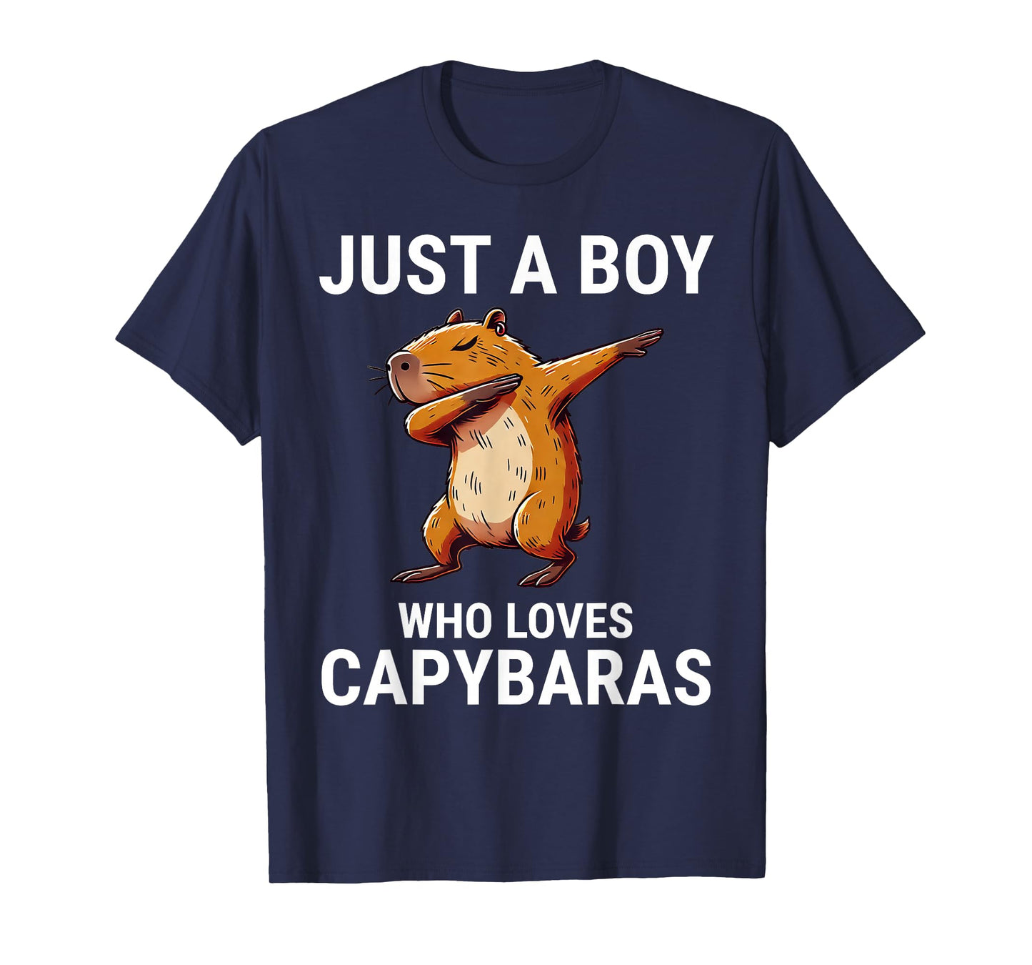 Just A Boy Who Loves Capybaras Cute Capybara Dabbing T-Shirt