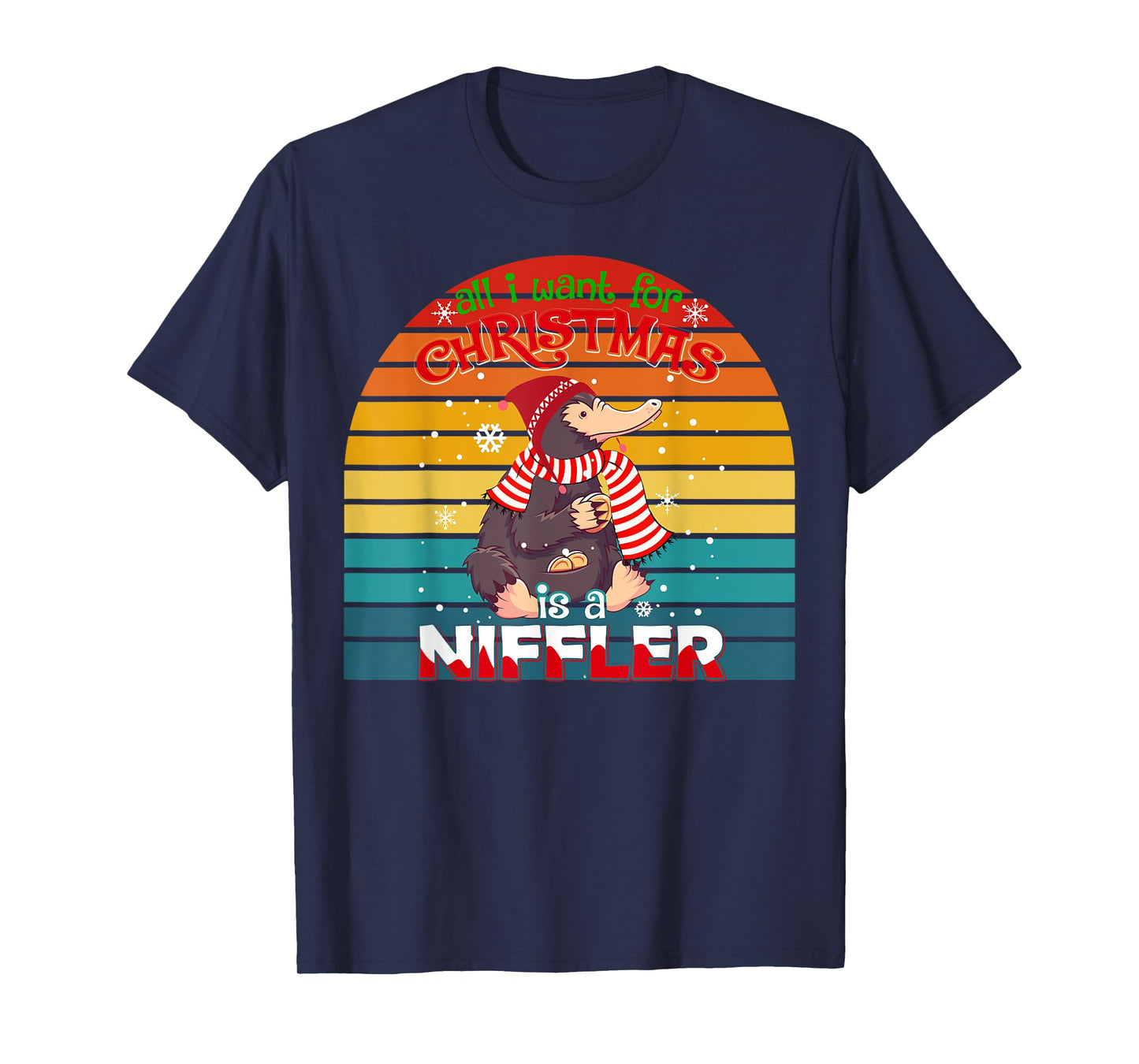 ALL I WANT FOR CHRISTMAS IS A NIFFLER MEN KIDS XMAS FAMILY T-Shirt