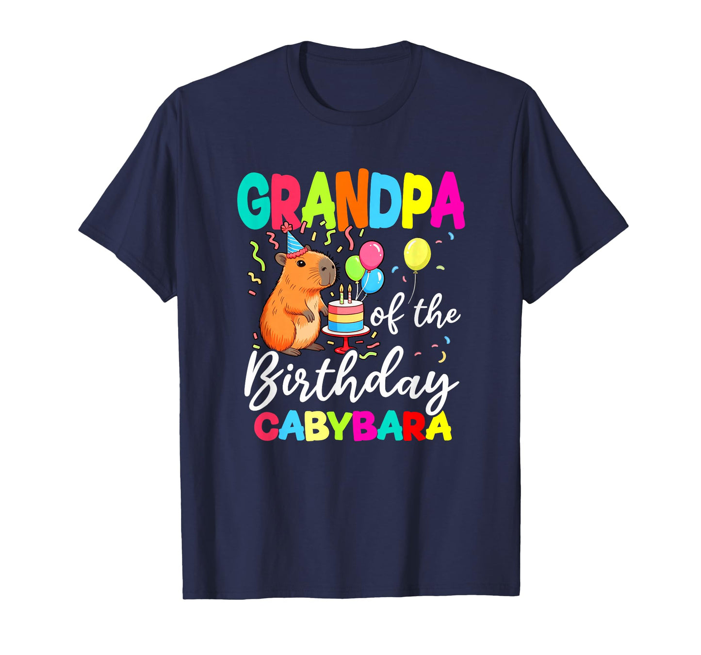 Grandpa of The Birthday Capybara Girl Bday Party Family T-Shirt