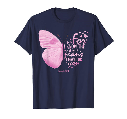 Religious Gifts Mom Women Christian Bible Verse Butterfly T-Shirt