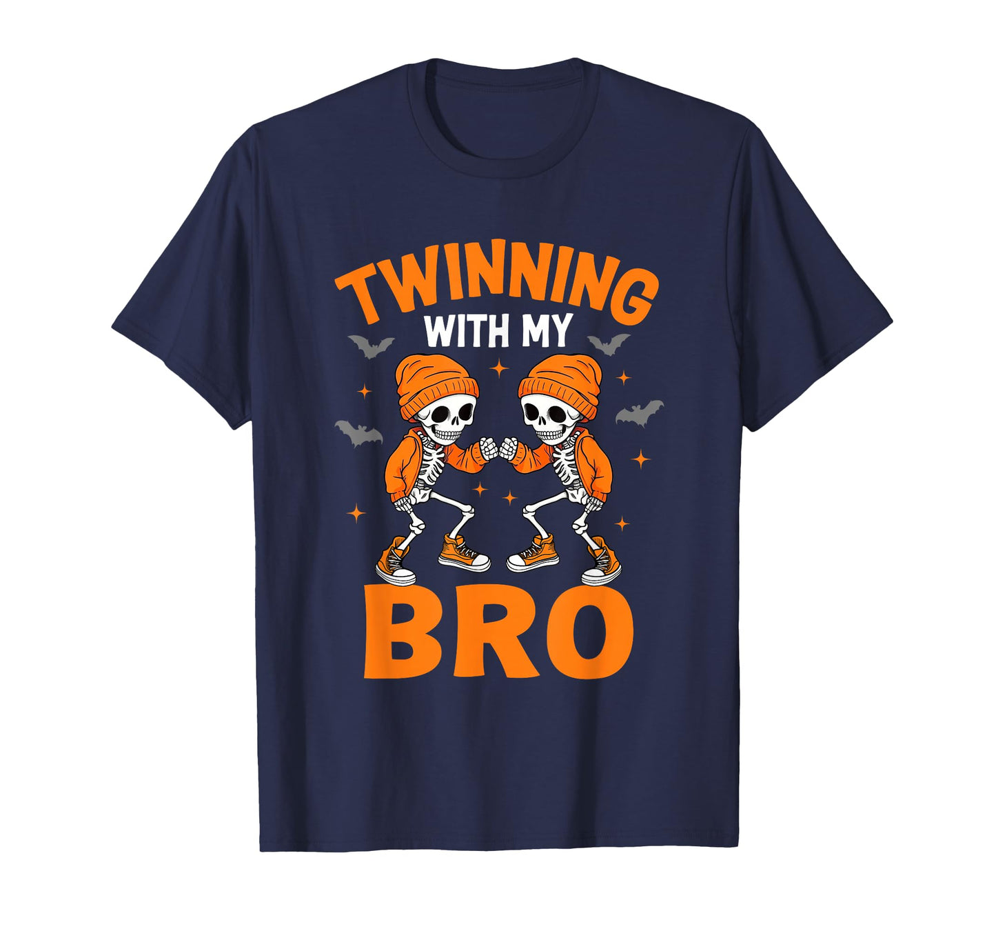 Twin Boys Twinning Halloween Best Friend Matching Skeleton T-Shirt