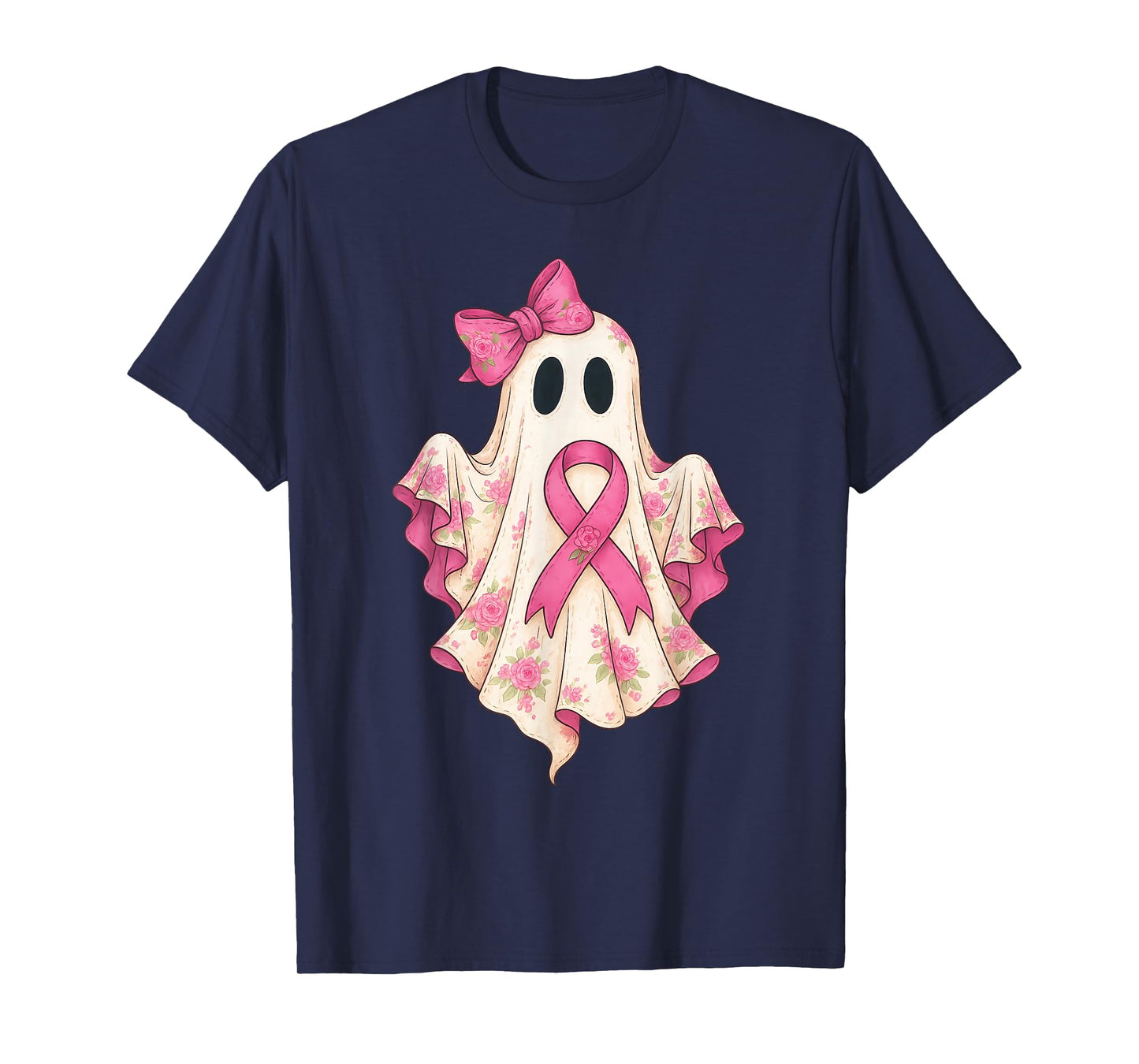 in October, We Wear Pink Ghost Breast Cancer Awareness Tees T-Shirt