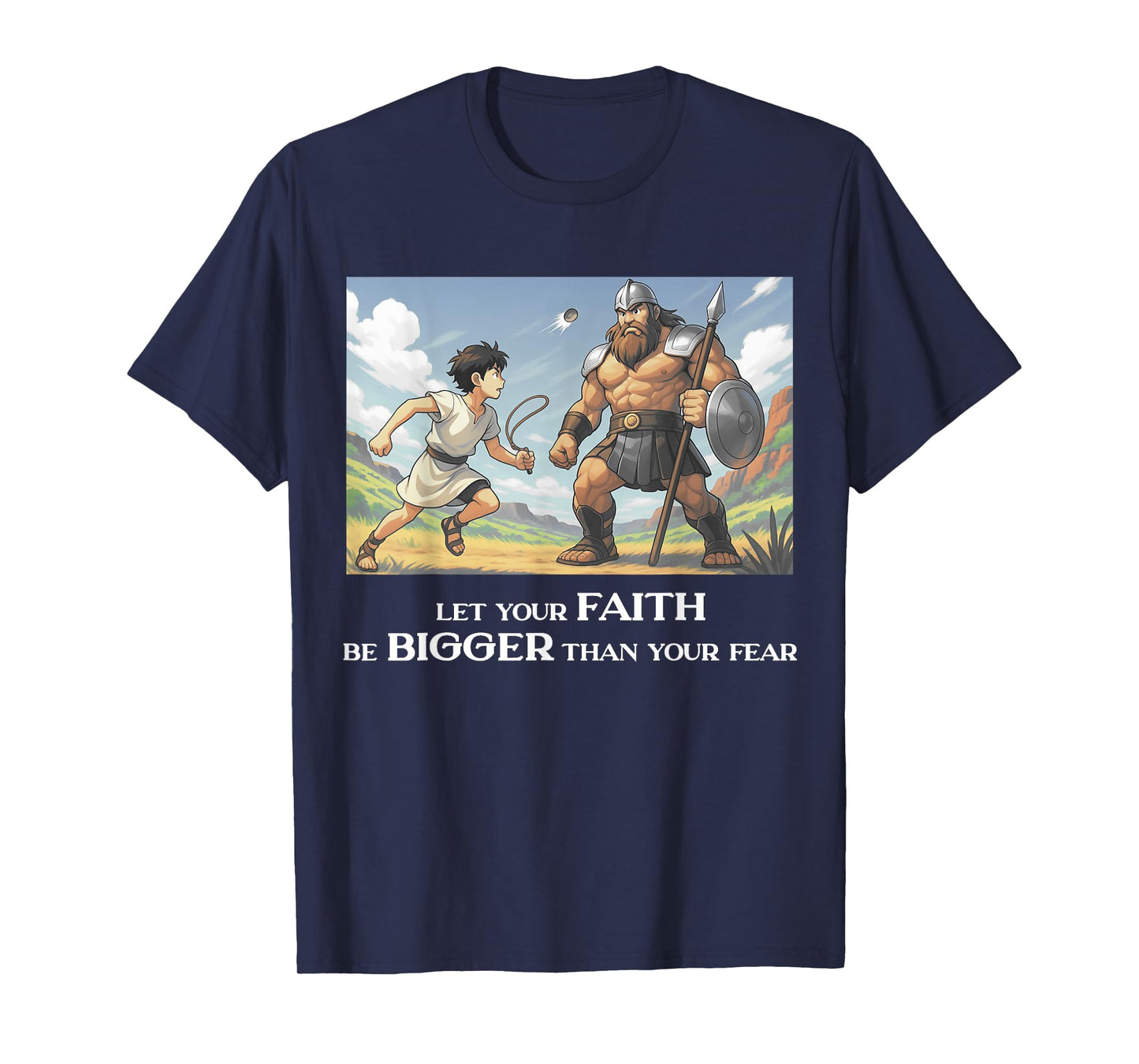 David and Goliath Christian Inspirational Men, Women,Youth T-Shirt