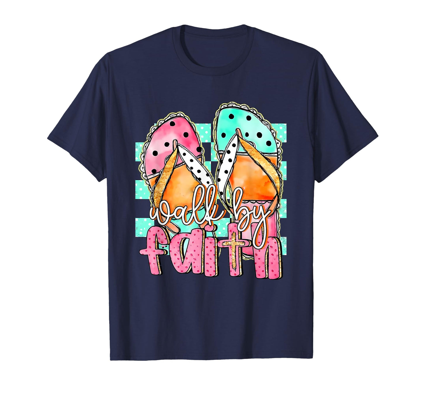Walk By Faith Jesus Summer Bible Verse Christian Gift T-Shirt