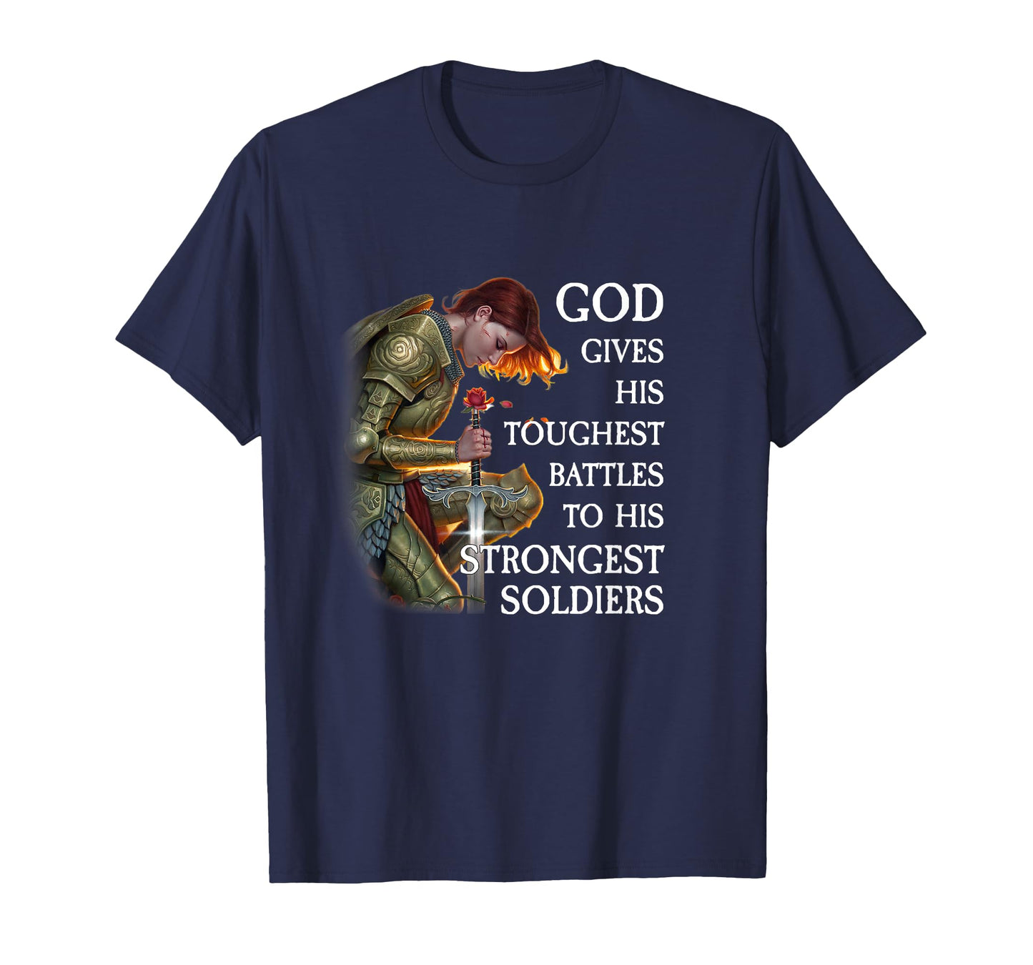 Romans 8 God Gives His Toughest Battles Bible T-Shirt