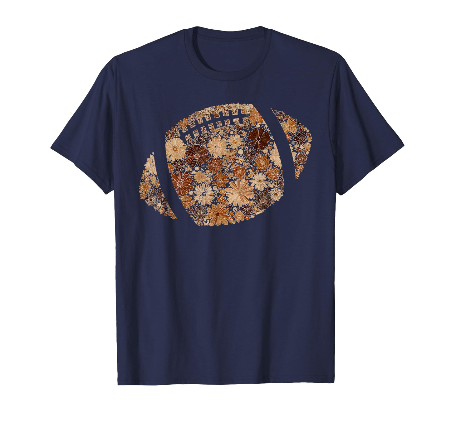 Game Day Fall Vibes Floral Fall Football T-Shirt