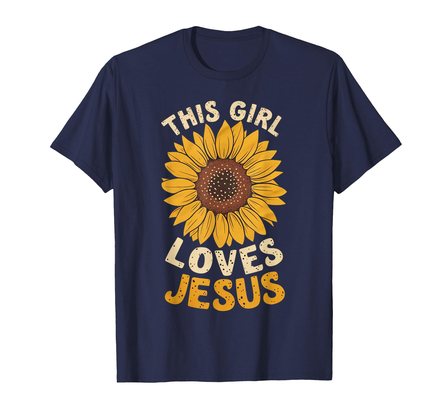 Sunflower This Girl Loves Jesus Women Christian T-Shirt