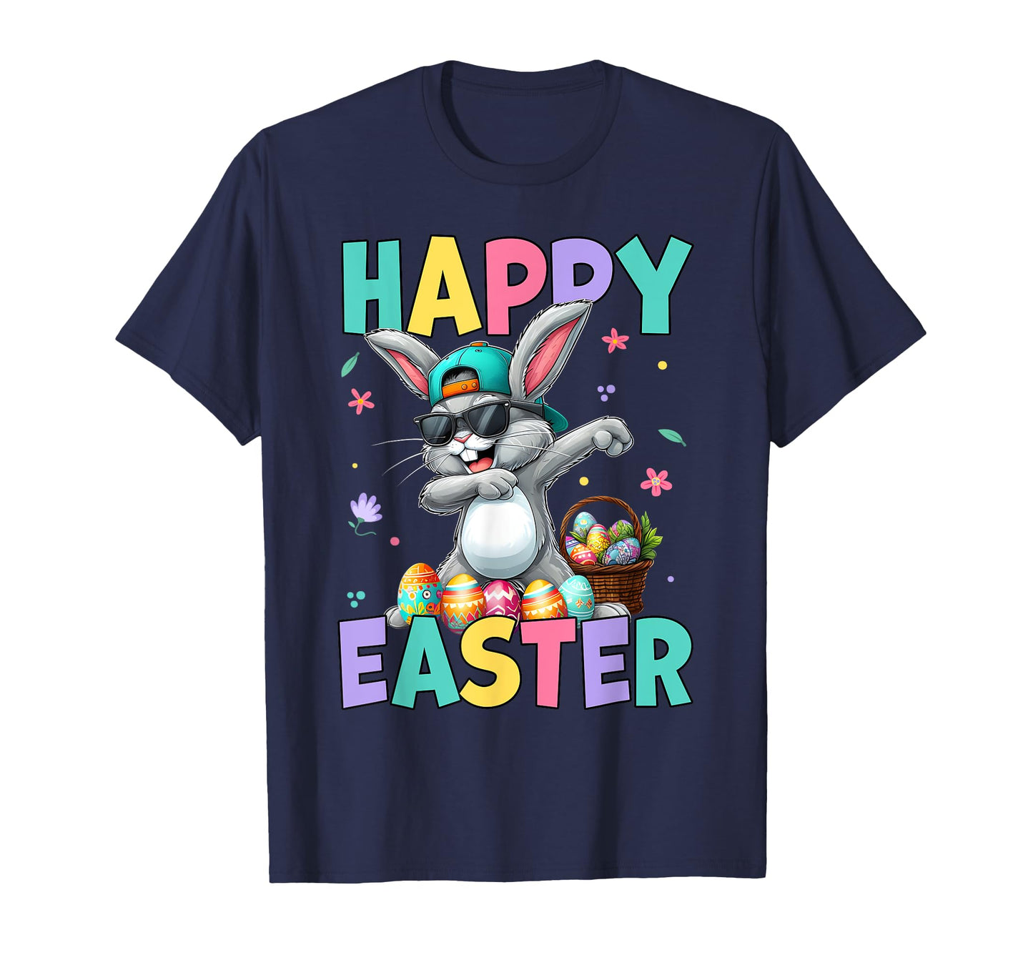 Dabbing Bunny Rabbit Easter Egg Hunting Boys Kids Toddler T-Shirt