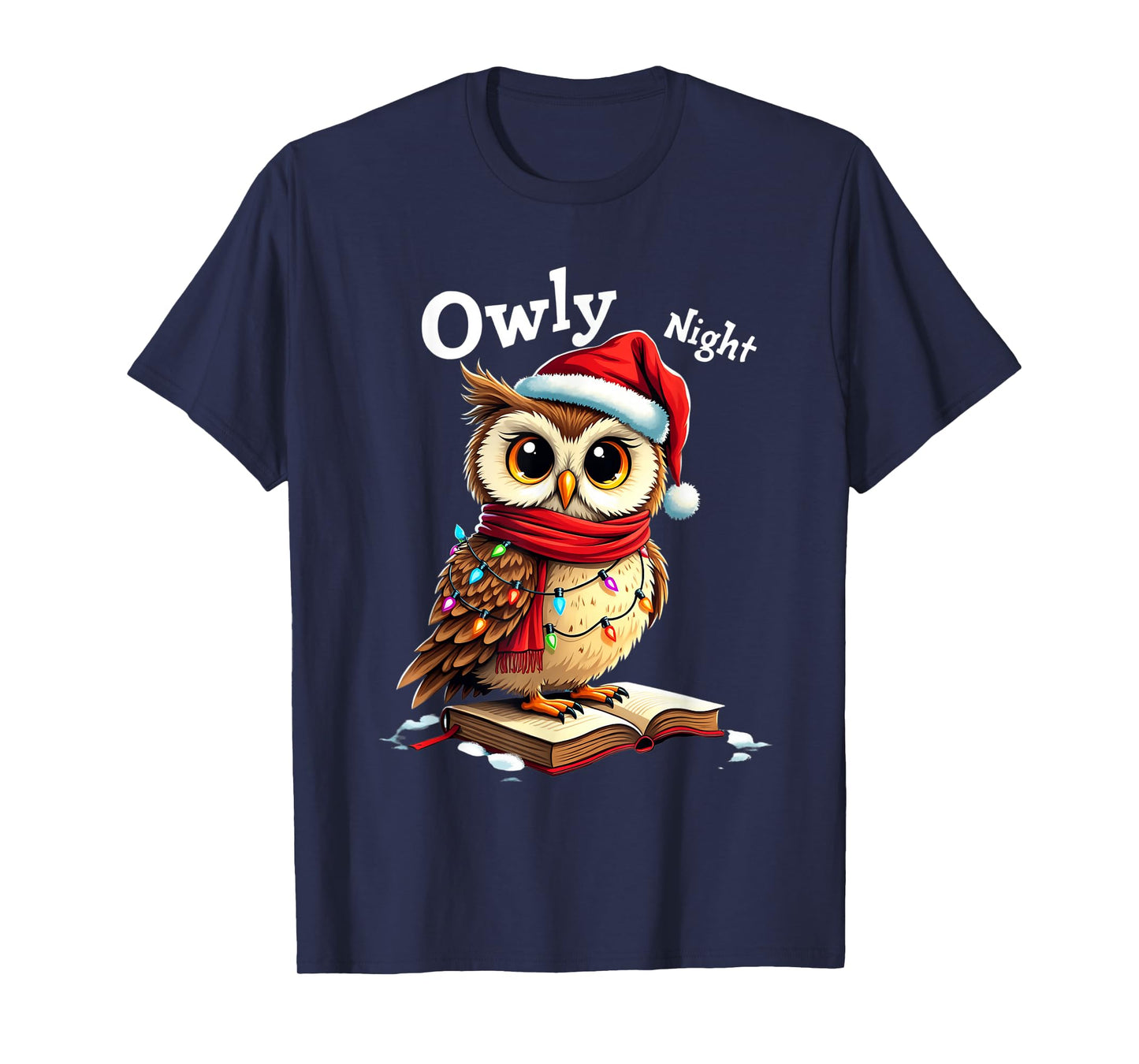 Owly Night Christmas Owl Snowflakes Bible Christian Religion T-Shirt