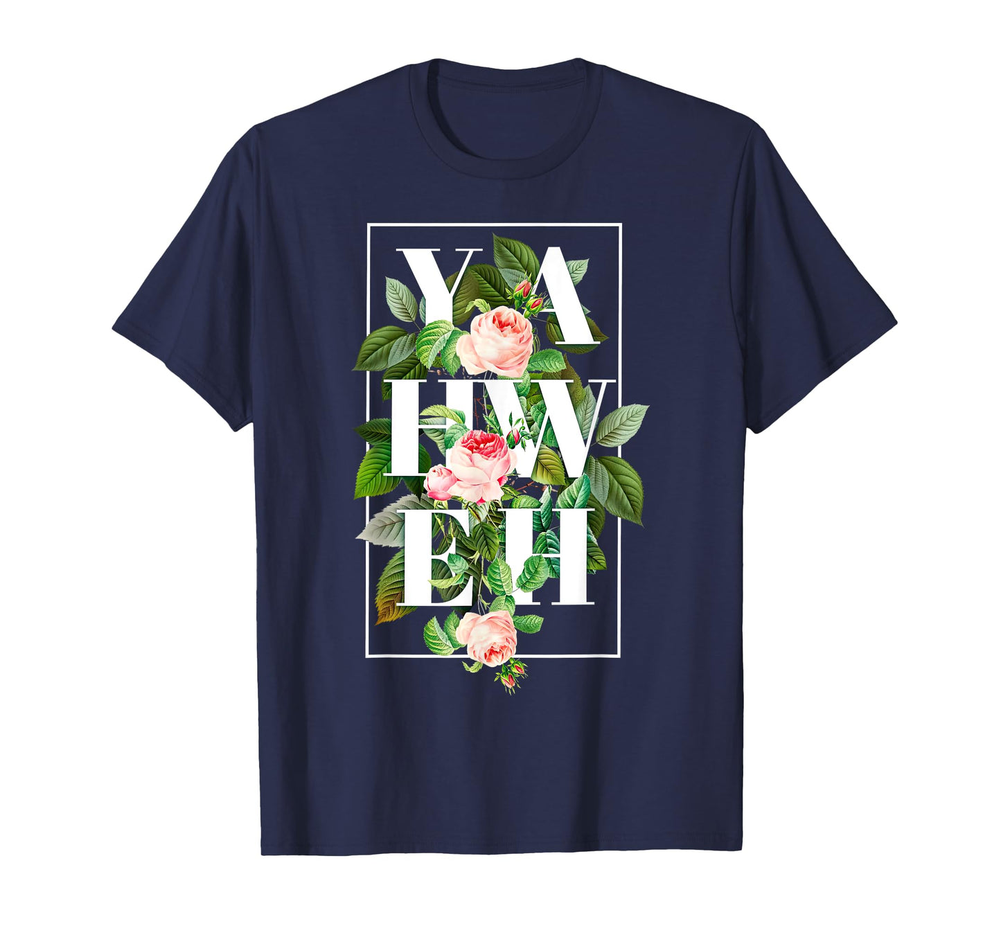 YHWH Yahweh Hebrew God Jewish Christian Retro Flower T-Shirt