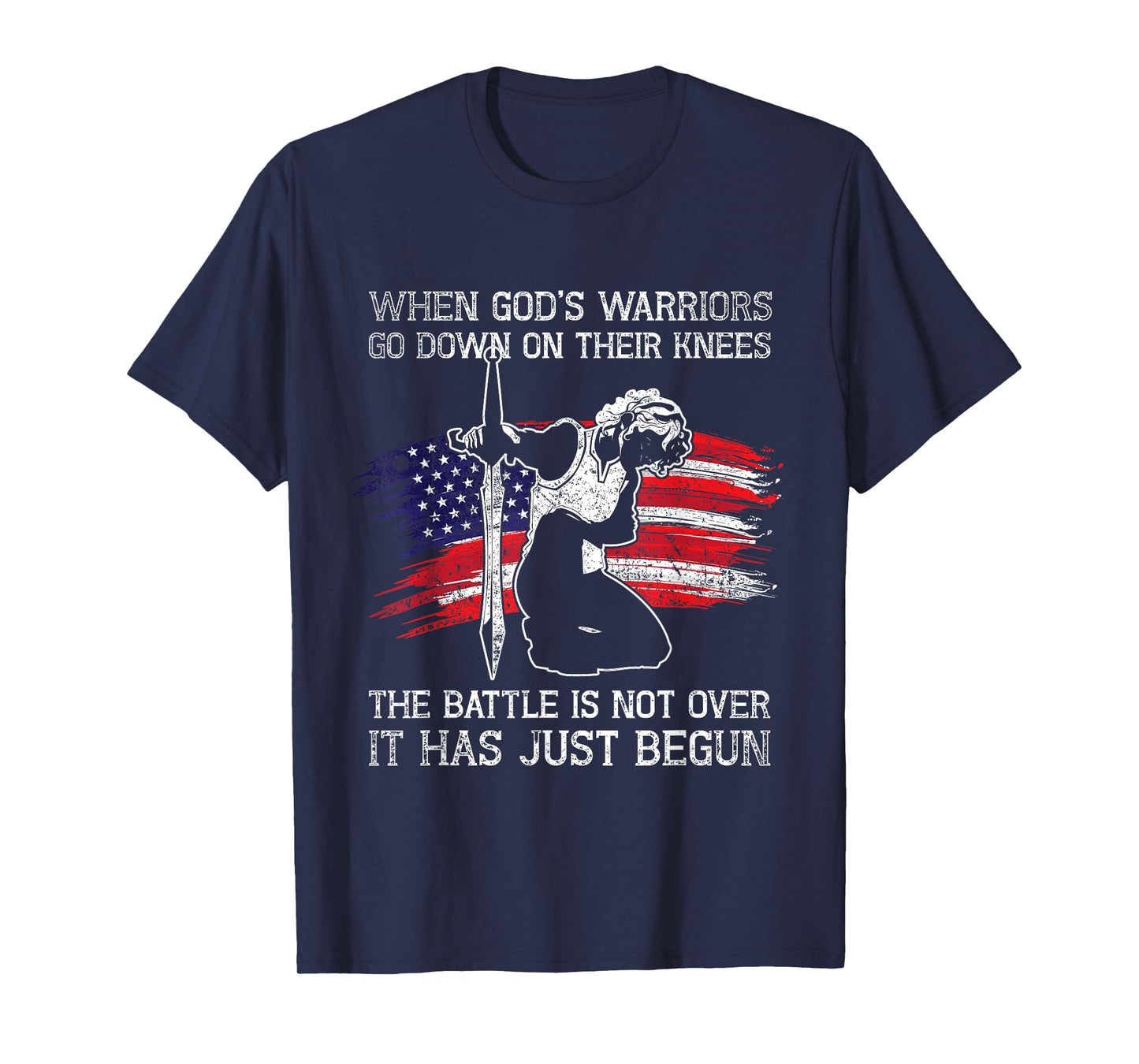 Christian American The Battle Is Not Over Patriotic Prayer Women Men T-Shirt