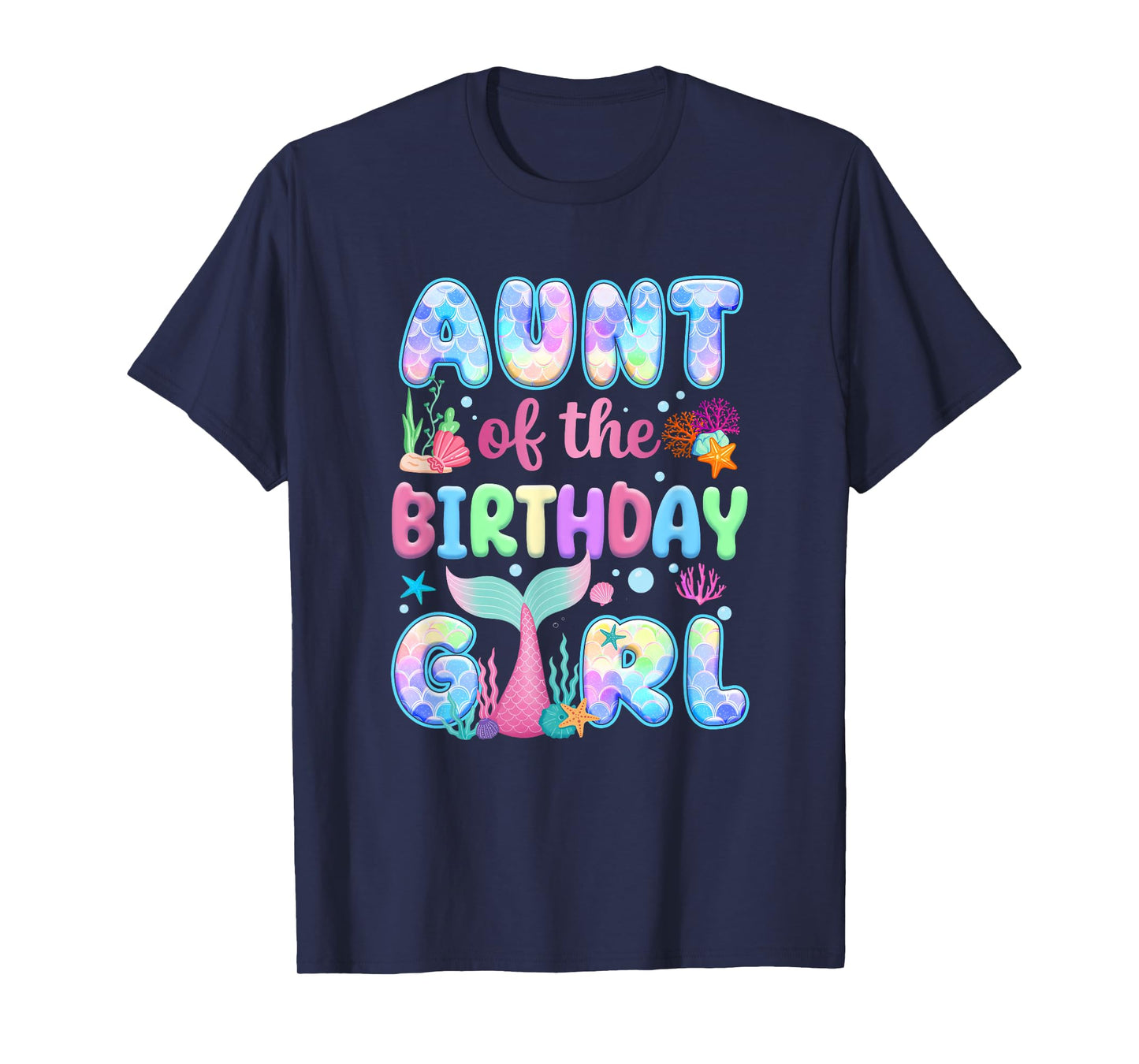 Aunt Of The Birthday Mermaid Girl Family Matching Party T-Shirt