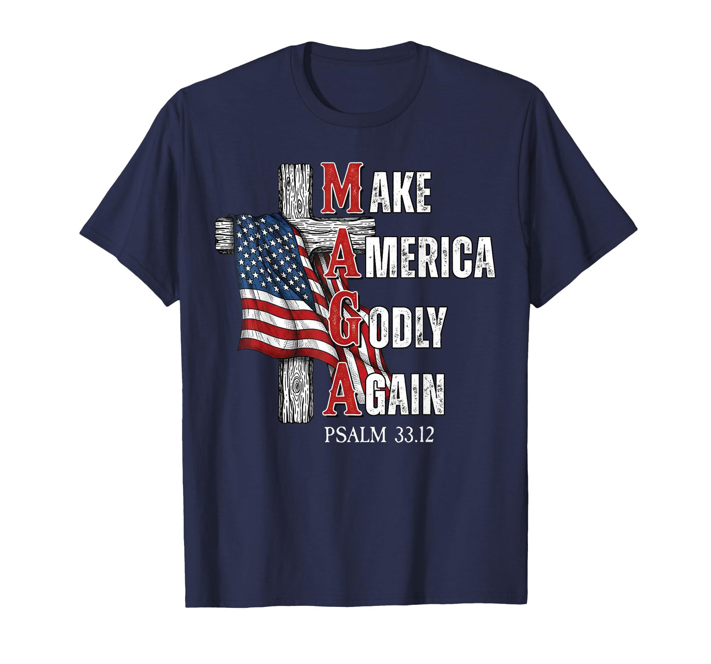 Jesus Make America Godly Again American Patriot Christian T-Shirt