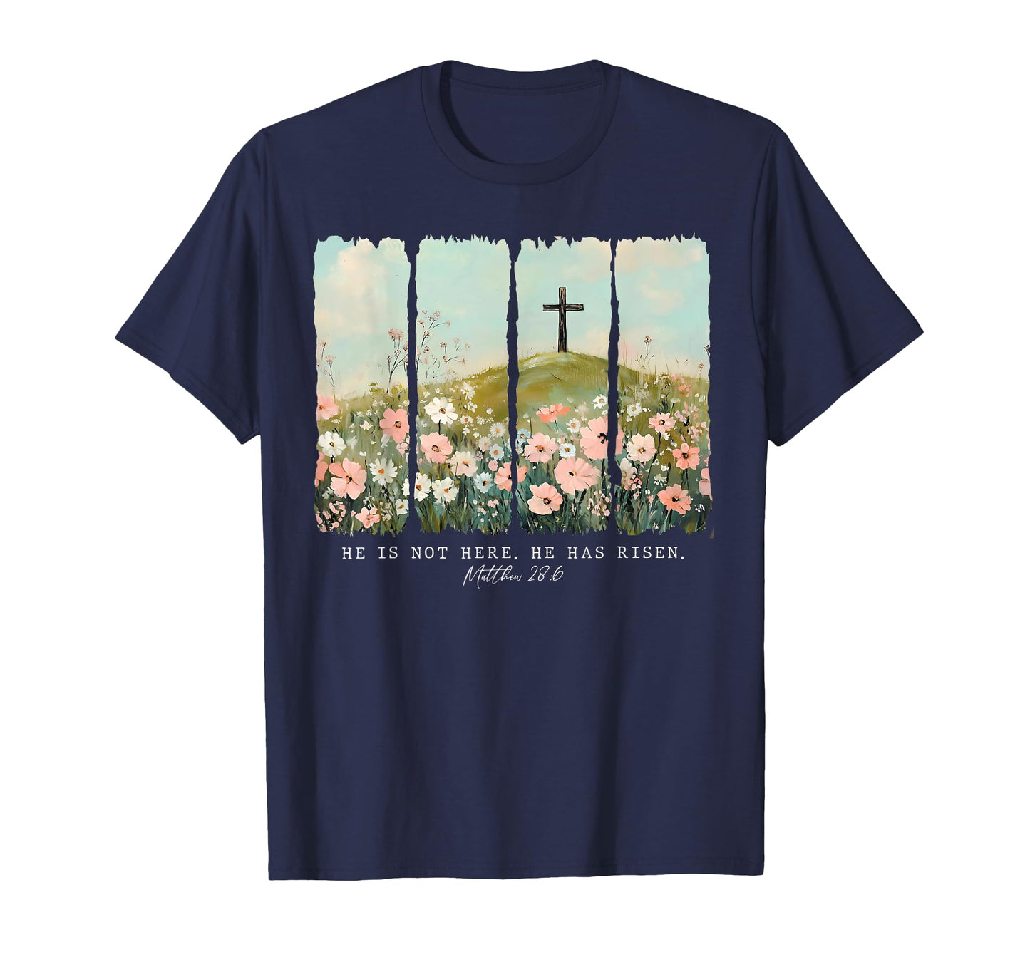 He Is Not Here He Has Risen Jesus Christian Happy Easter T-Shirt