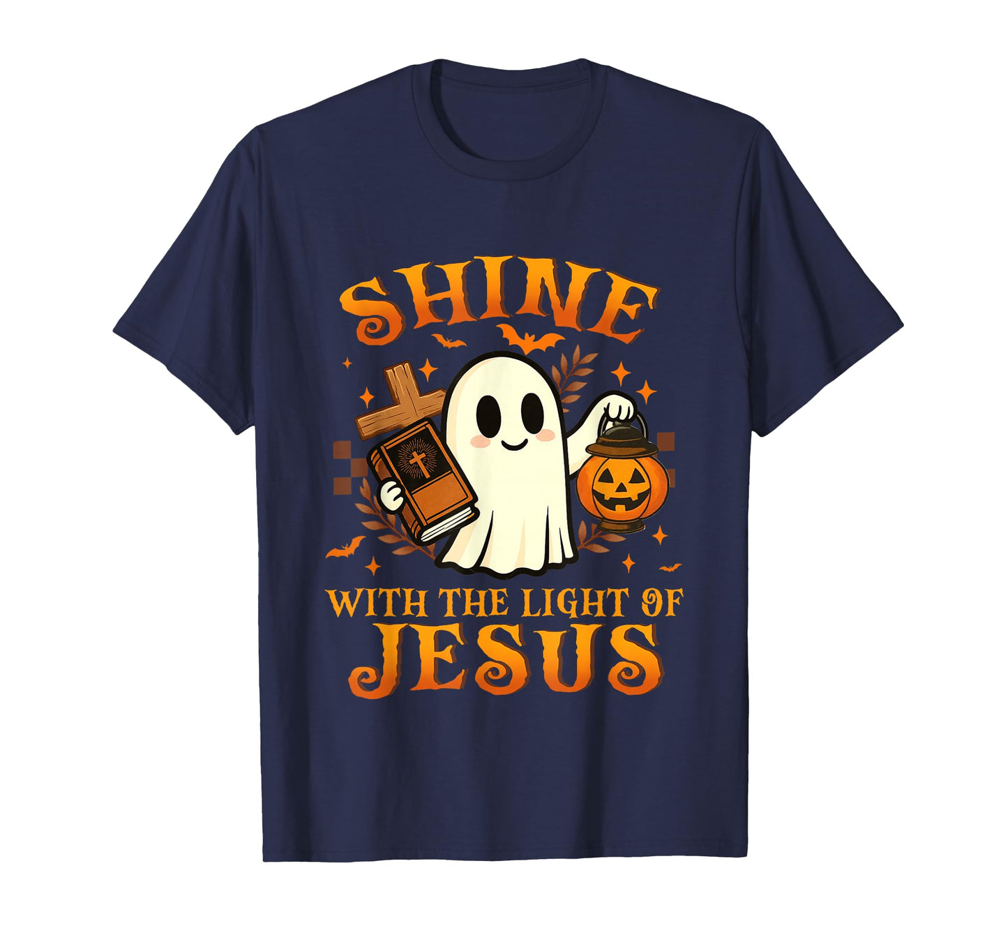 Shine with The Light of Jesus Christian Halloween Pumpkin T-Shirt