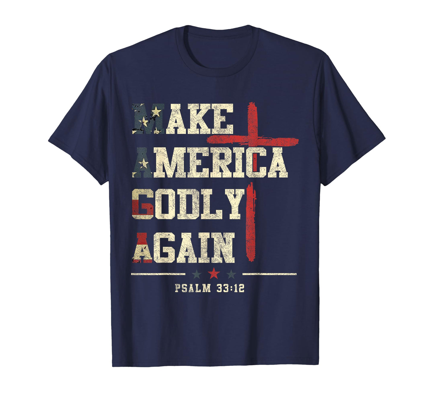 Jesus Make America Godly Again American Patriot Christian T-Shirt