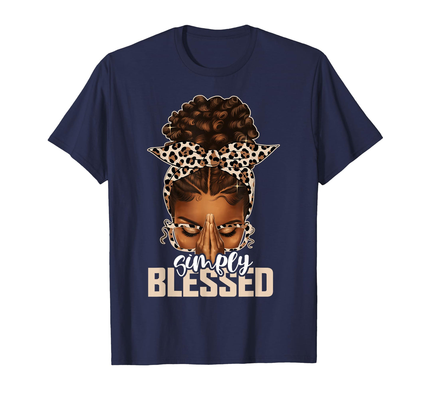 Blessed Black Woman Praying Afro African American Christian T-Shirt