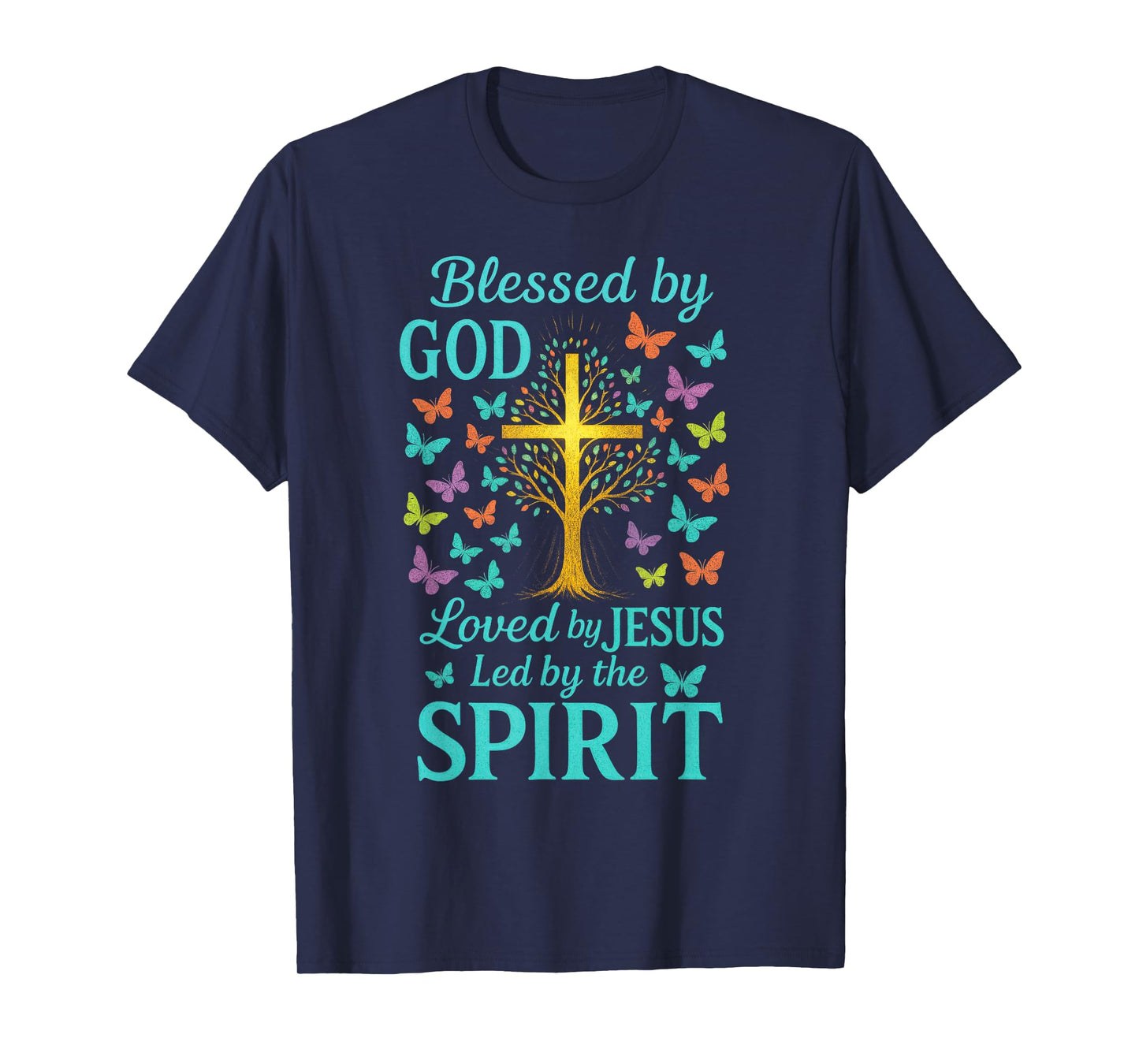 Blessed by God - Christian Faith Cross T-Shirt
