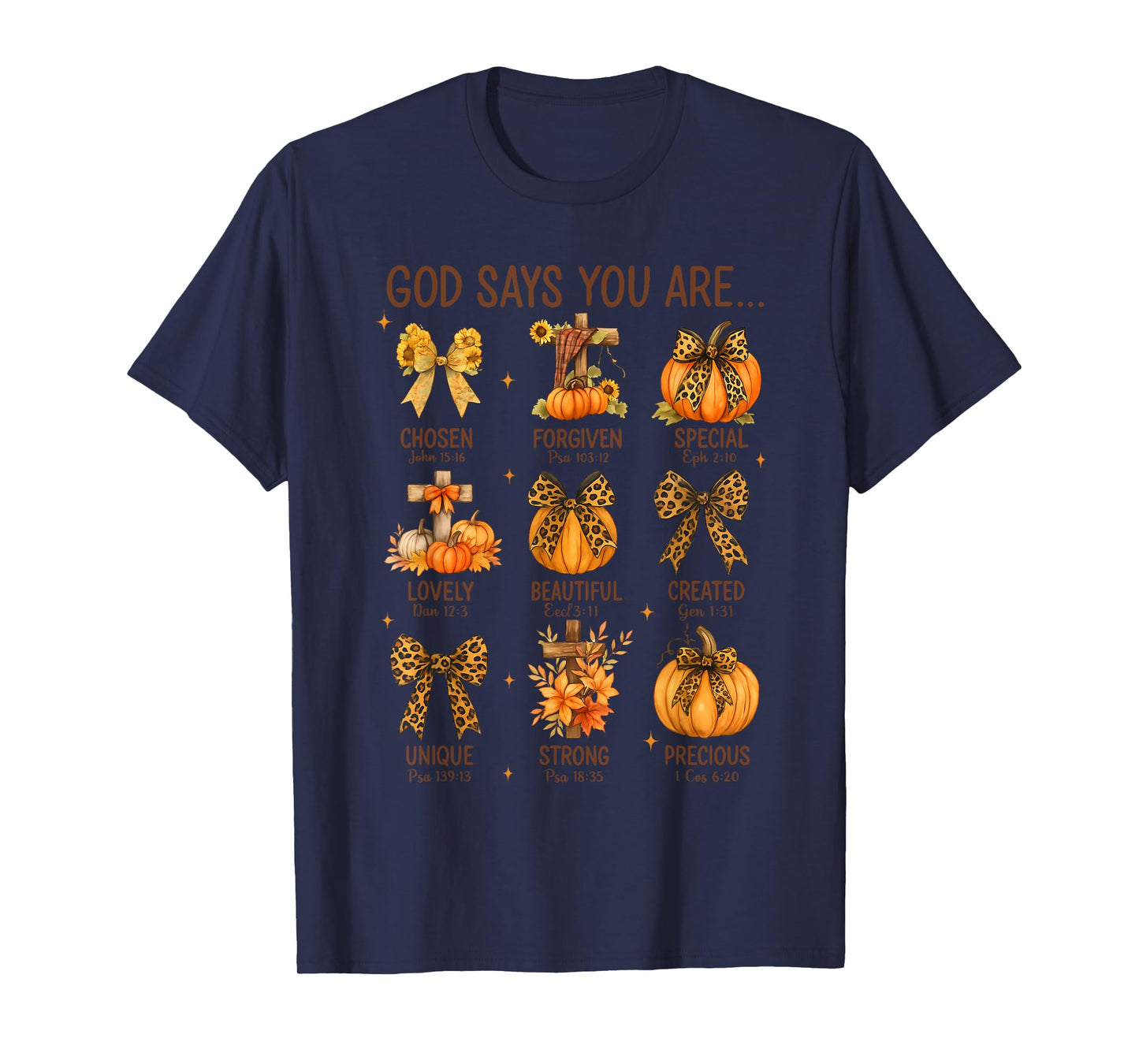 God Says You are, Fall Coquette Bow, Fall Autumn Costume T-Shirt