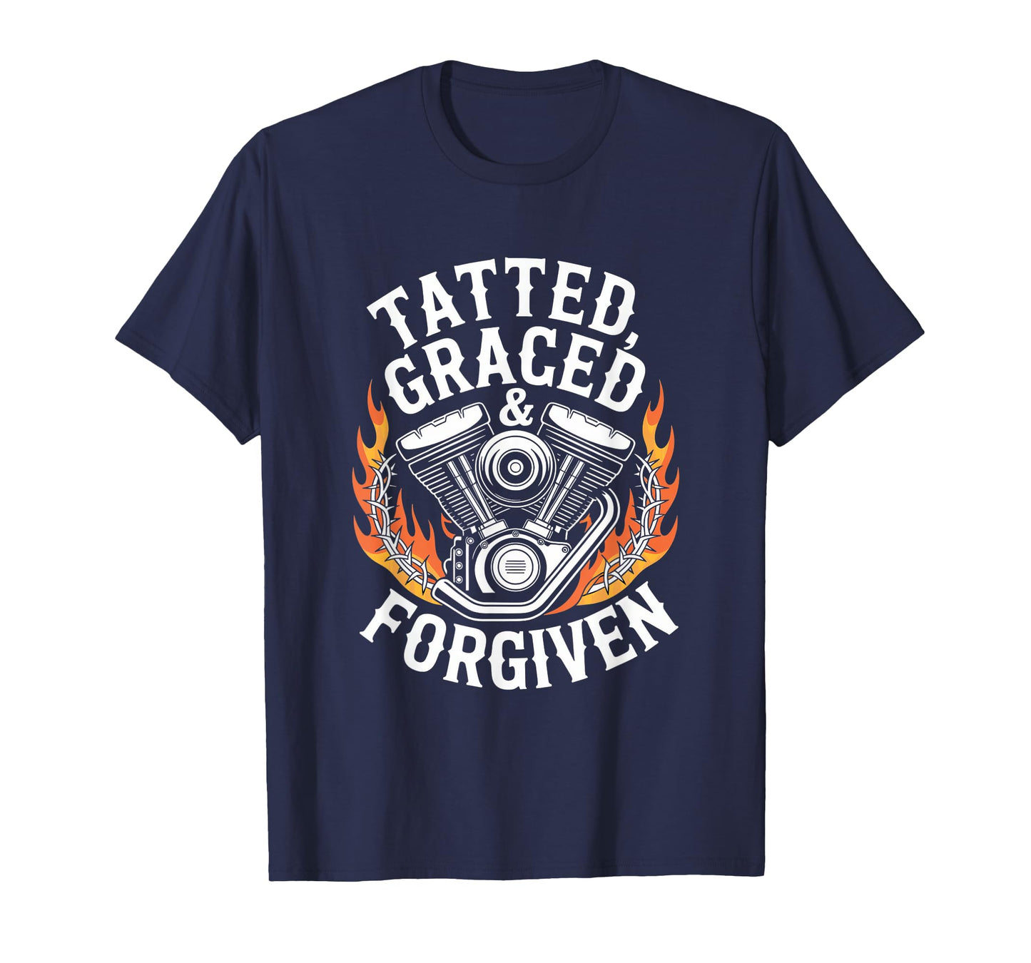 Christian Biker Tatted Graced Forgiven T-Shirt