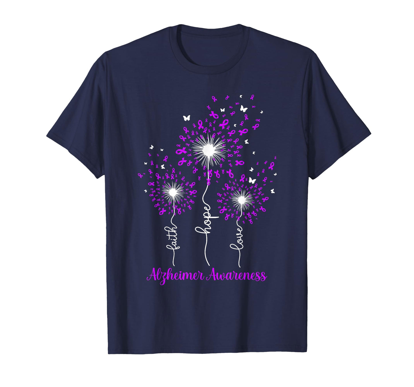 Dandelion Faith Hope Love Alzheimer Awareness T-Shirt