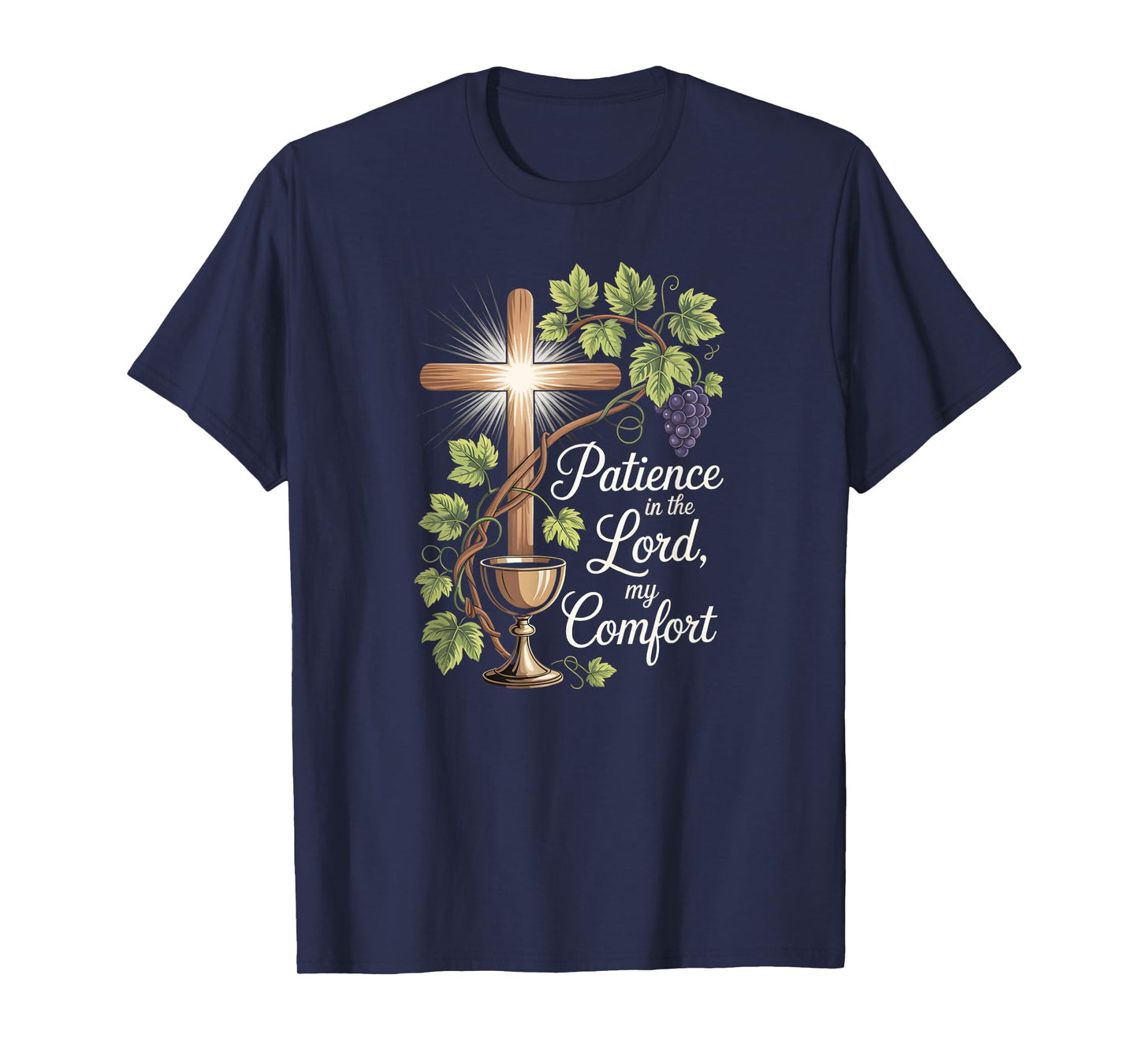 Patience in The Lord Comfort Christian Faith Cross T-Shirt