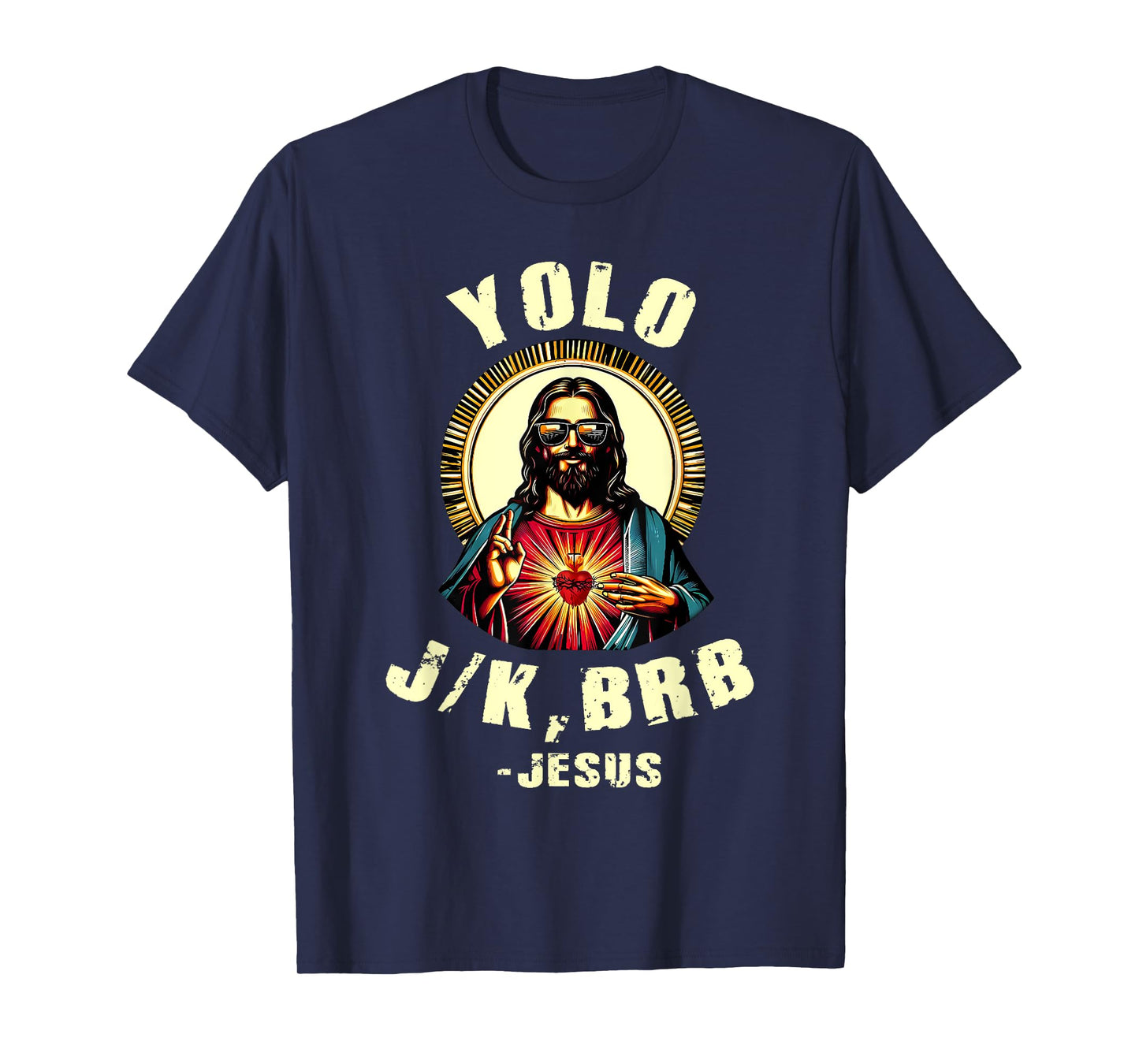 Yolo Jk Brb Jesus Funny Easter Day Bible Vintage Christian T-Shirt