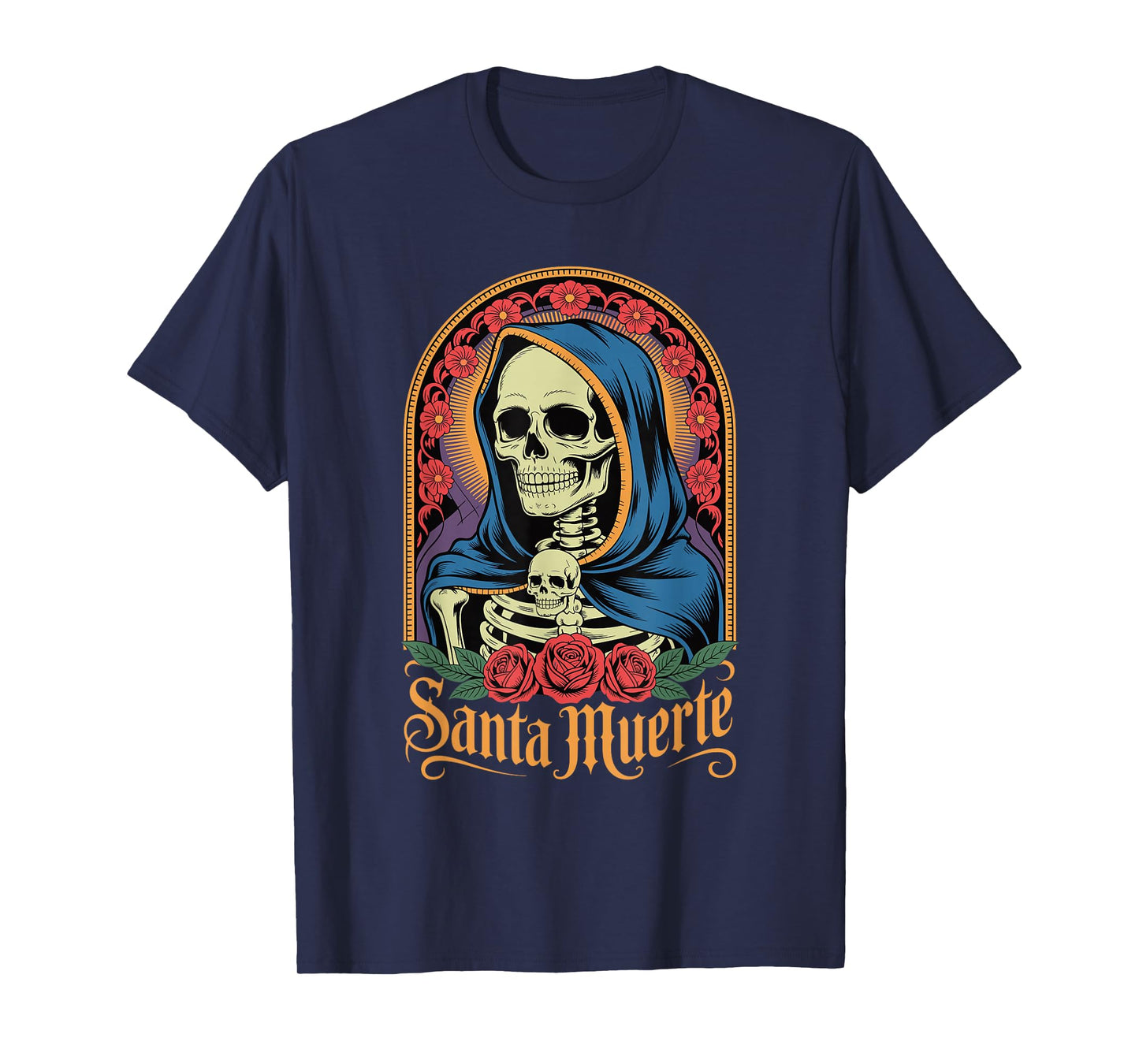 La Santa Muerte Mexican Folk Saint Devotional Religious Art T-Shirt