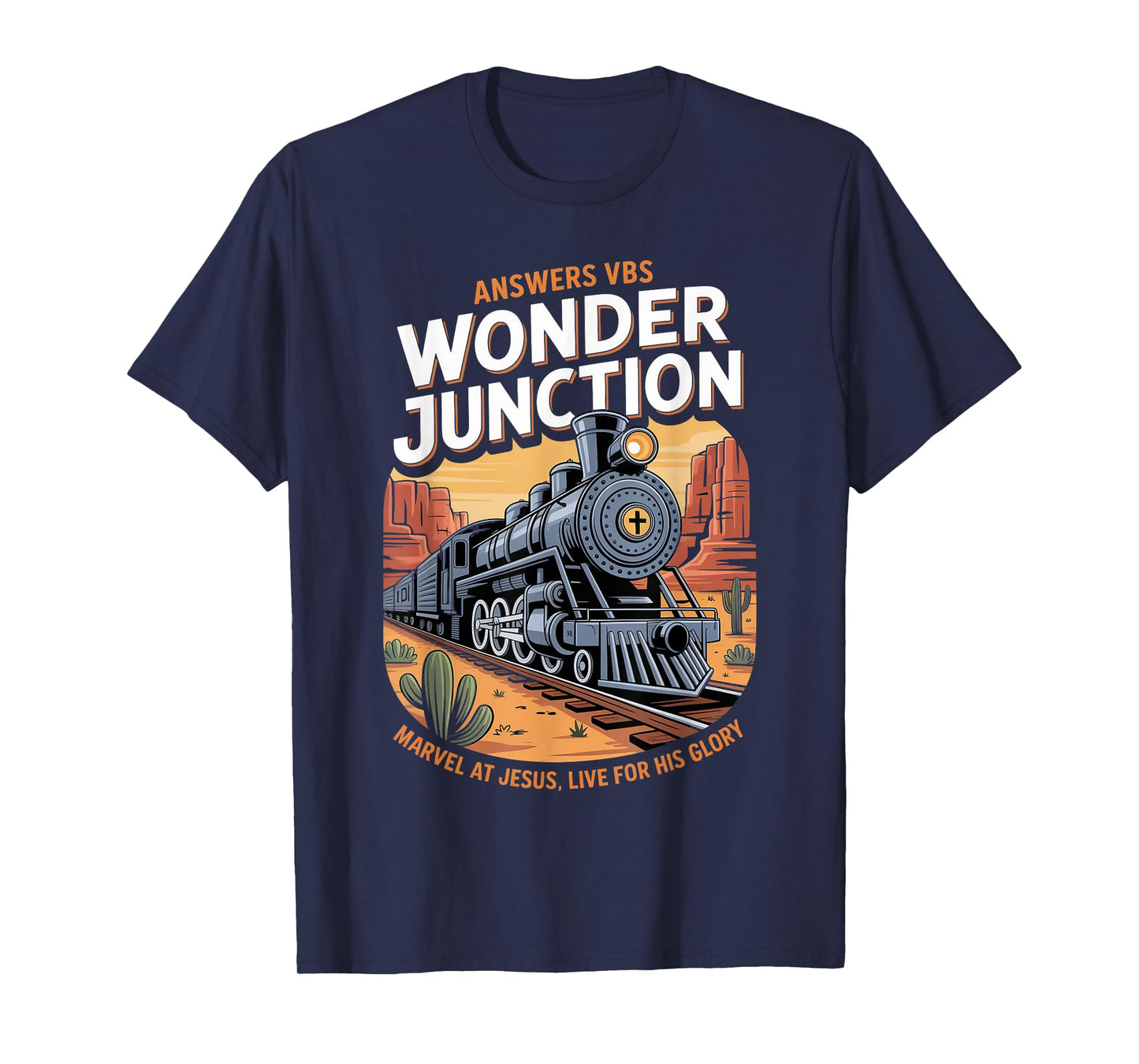 Vintage Answers VBS Wonder Junction Christian Train Theme T-Shirt