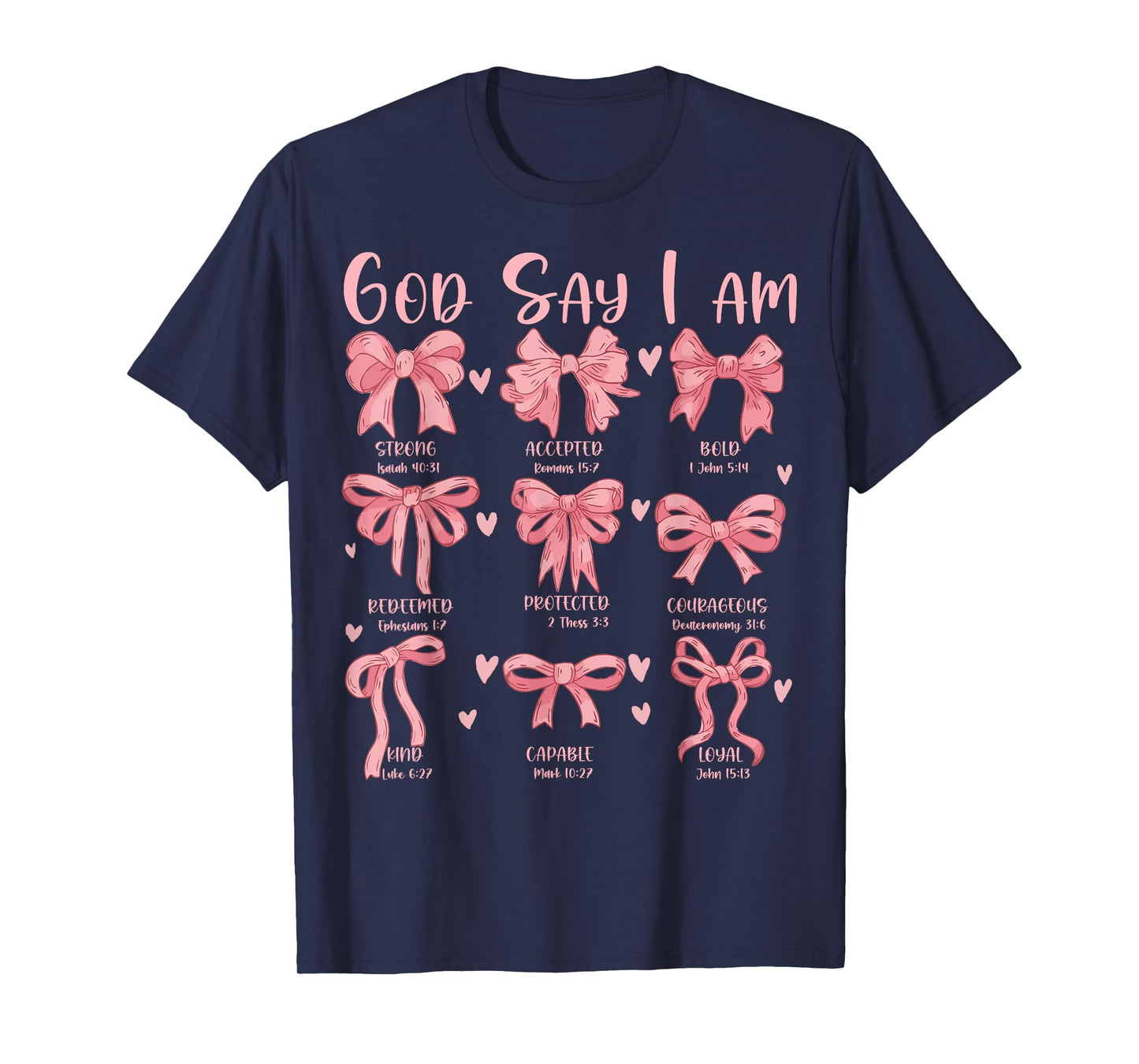 Cute God Say I Am Coquette Bow Christian Girls Jesus Church T-Shirt